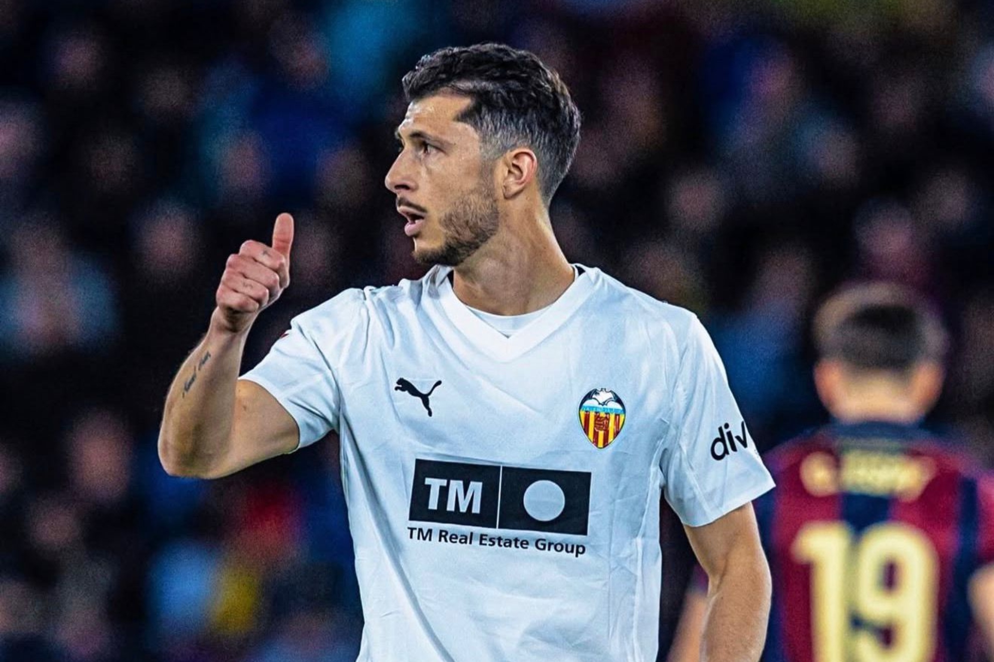 Guido durante el derbi ante el Levante.