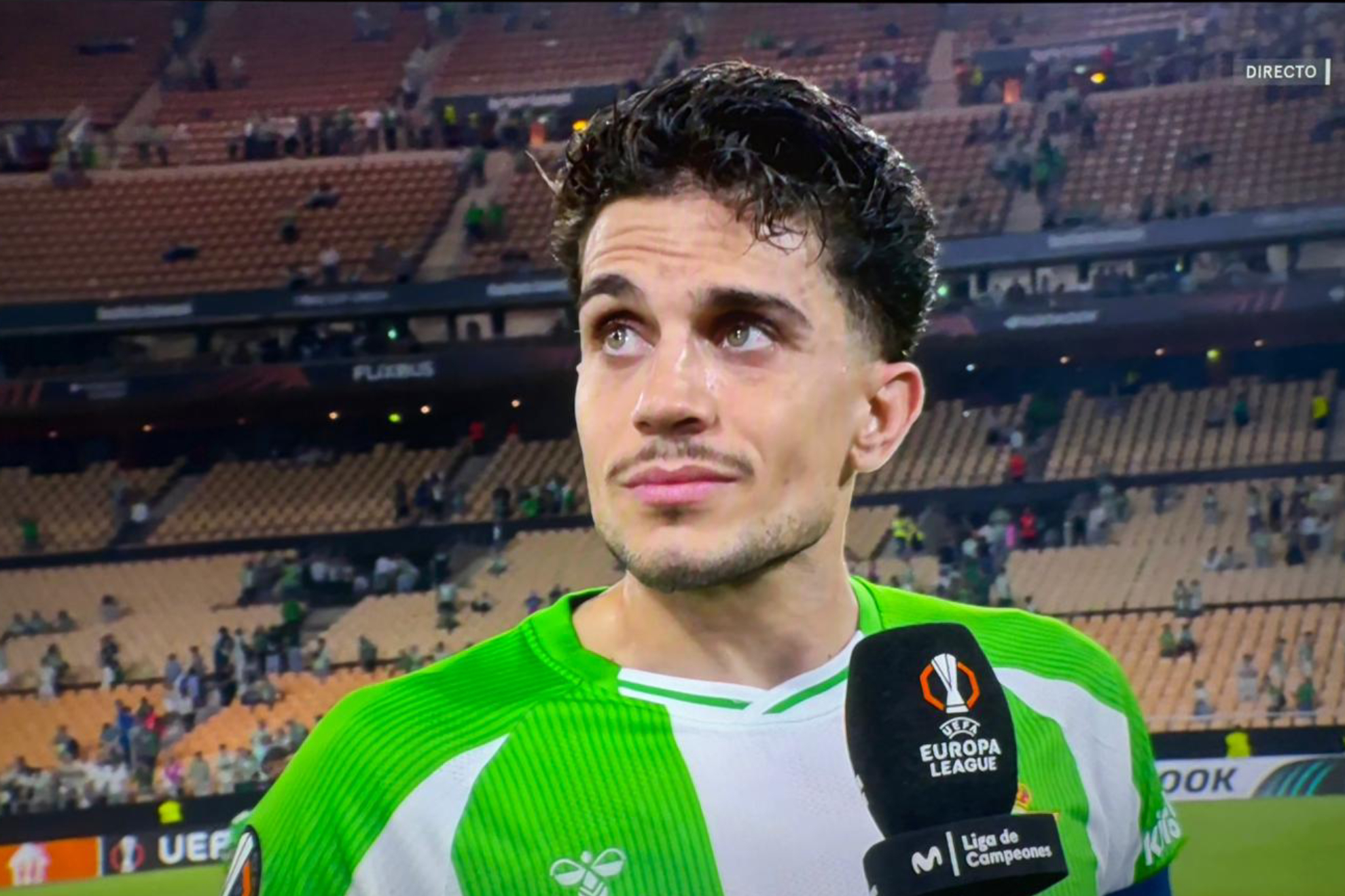 Bartra, tras la eliminación del Betis ante el Braga. Movistar