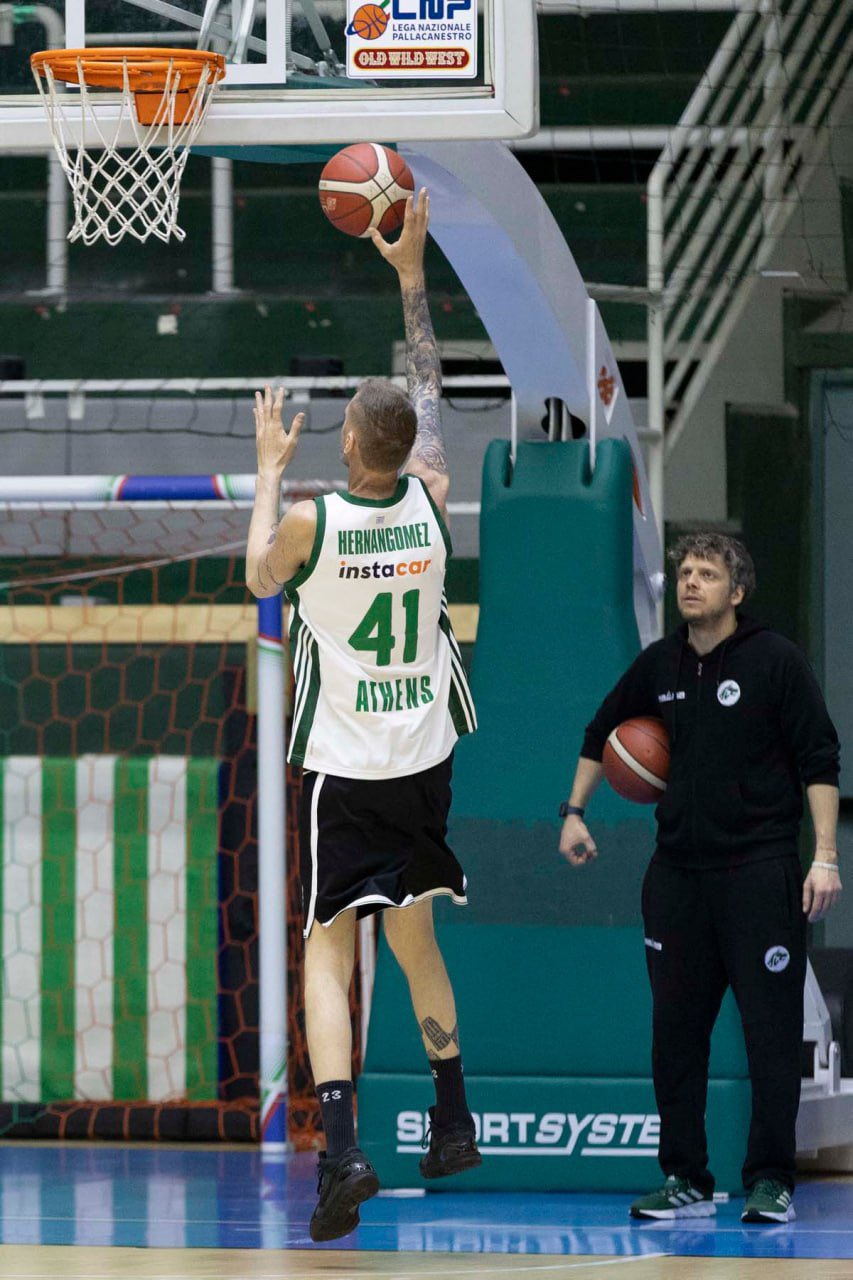 Achille Polonara, during one of his training sessions.