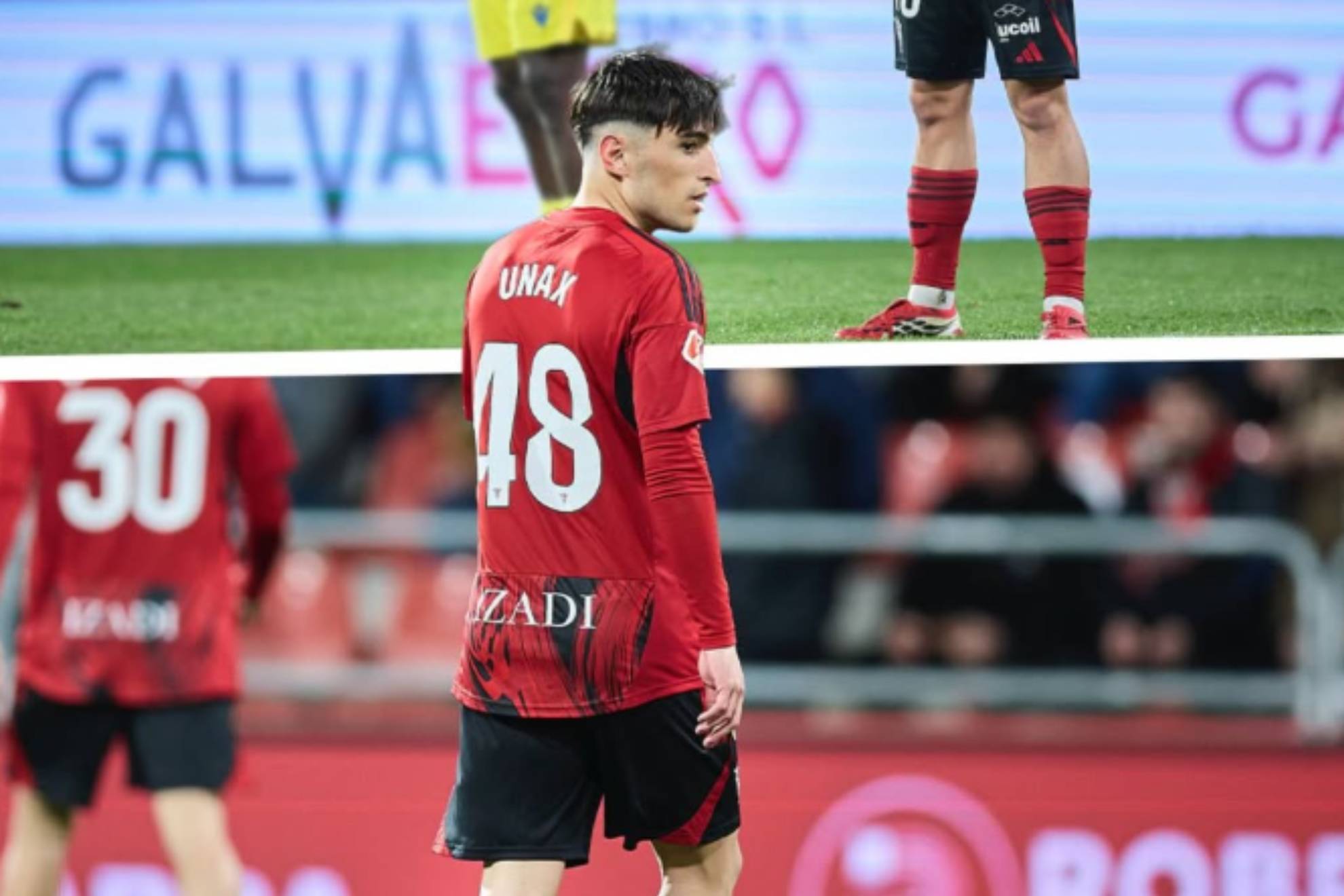 Unax del Cura, en su debut con el Mirandés.