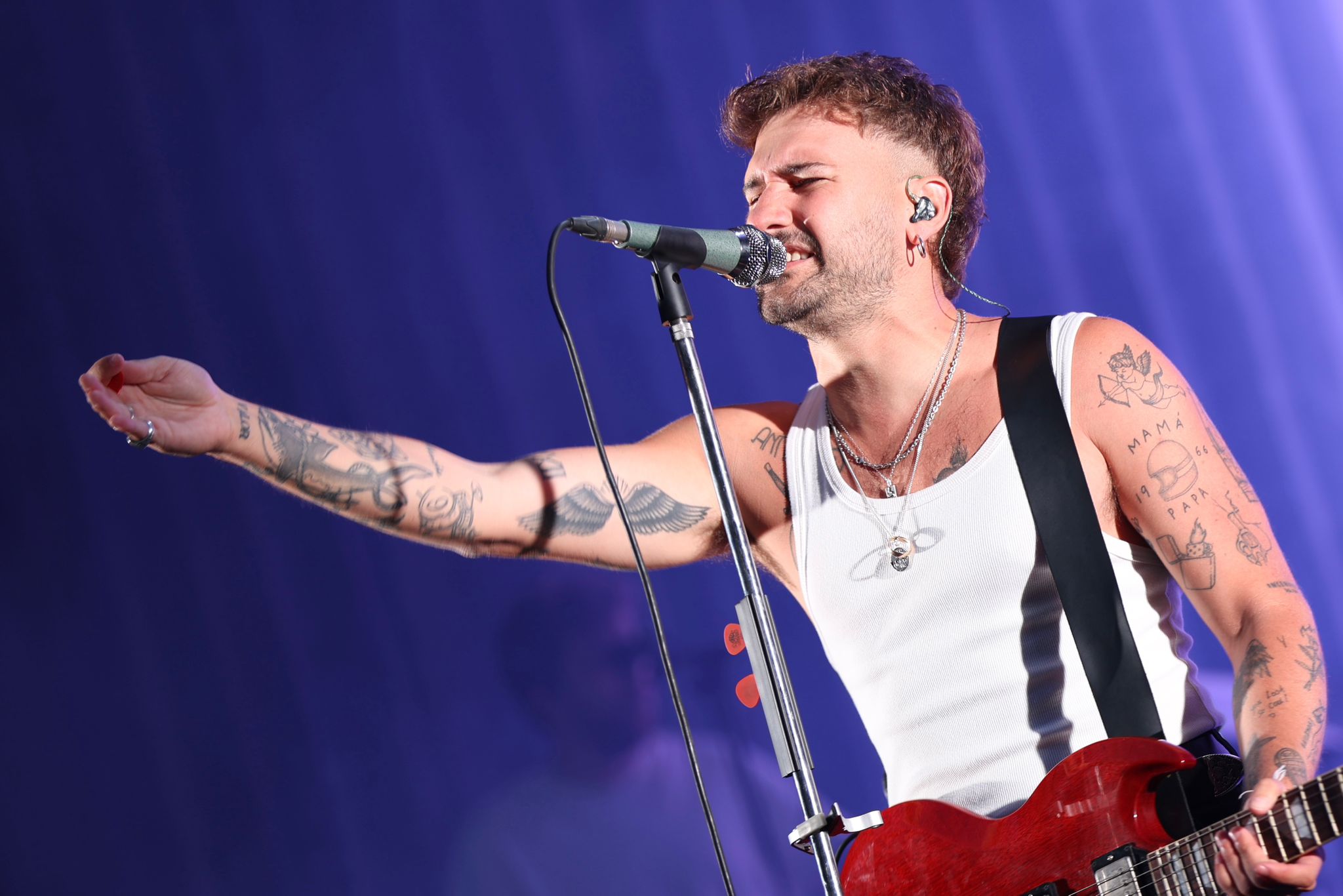 Dani Fernández, durante un concierto