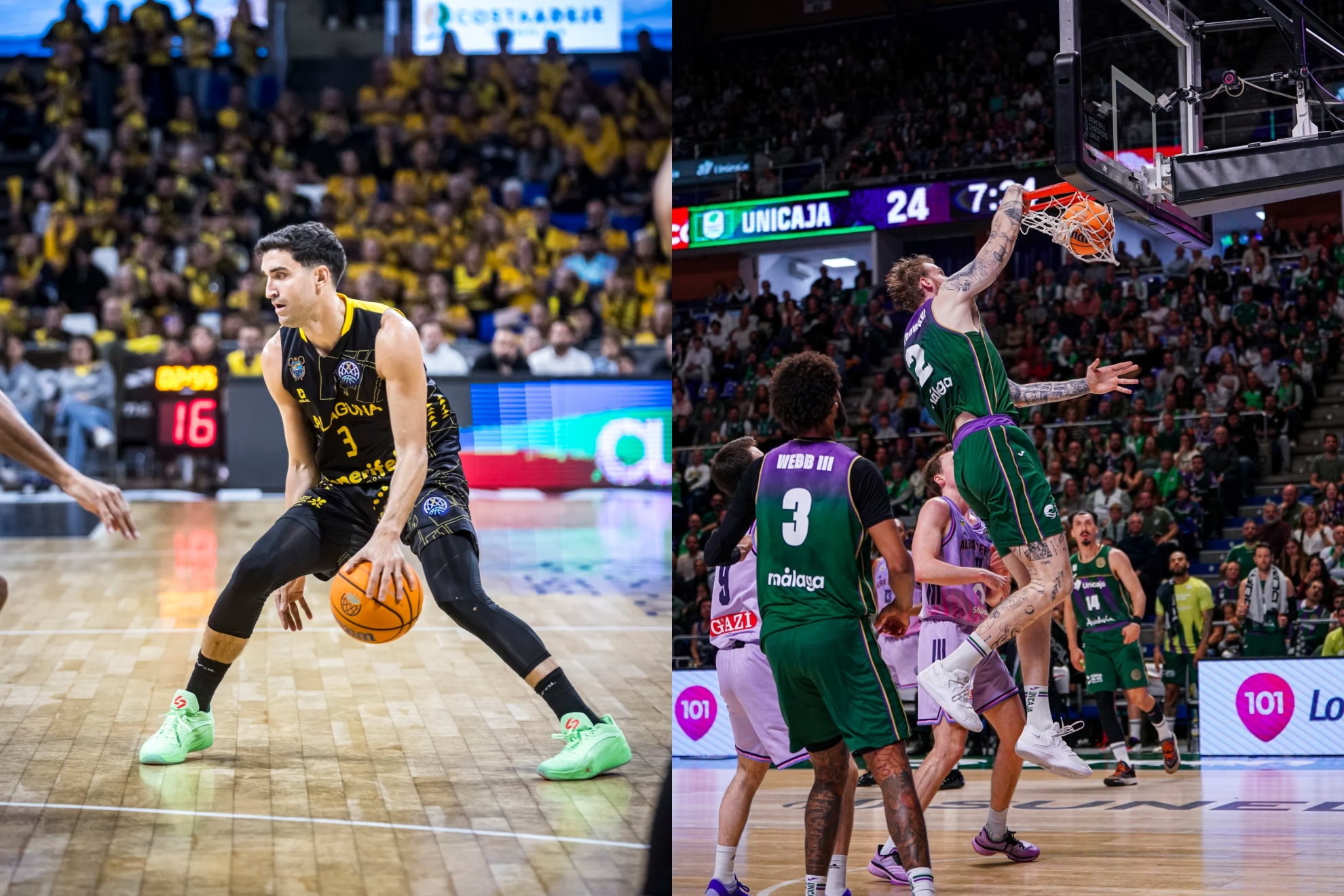 Jaime Fernández (izqda.) y Olek Balcerowski (dcha.), durante los cuartos de final. FIBA PHOTO