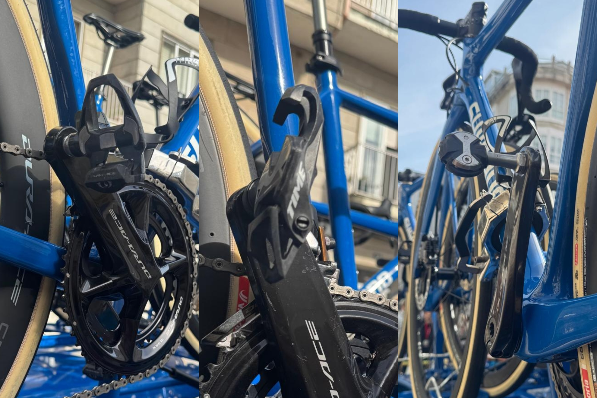 Bicicletas Shimano con diferentes tipos de pedales.