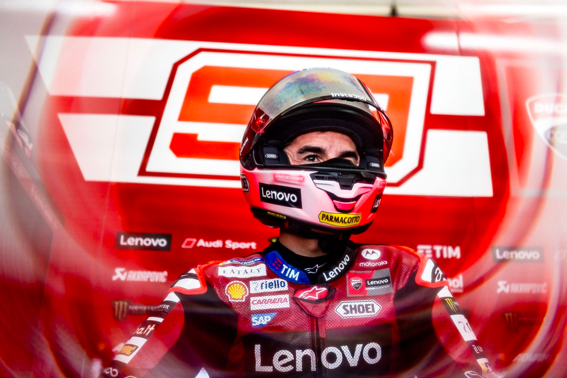 Marc Márquez, en su box.