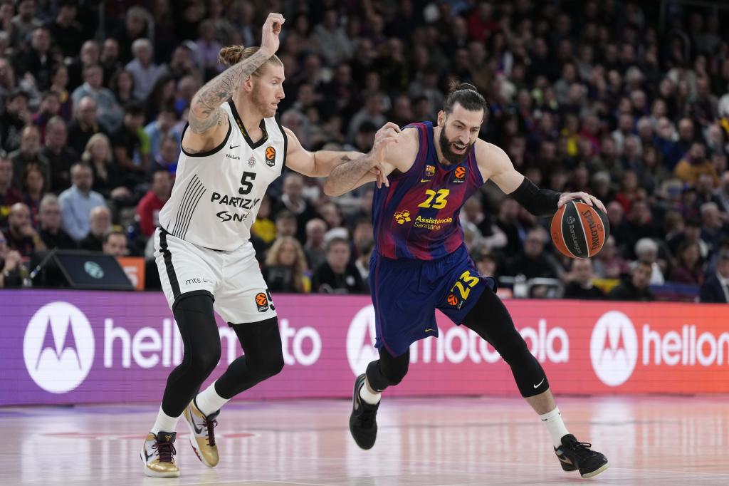 Shengelia, during a match this season with Barça.