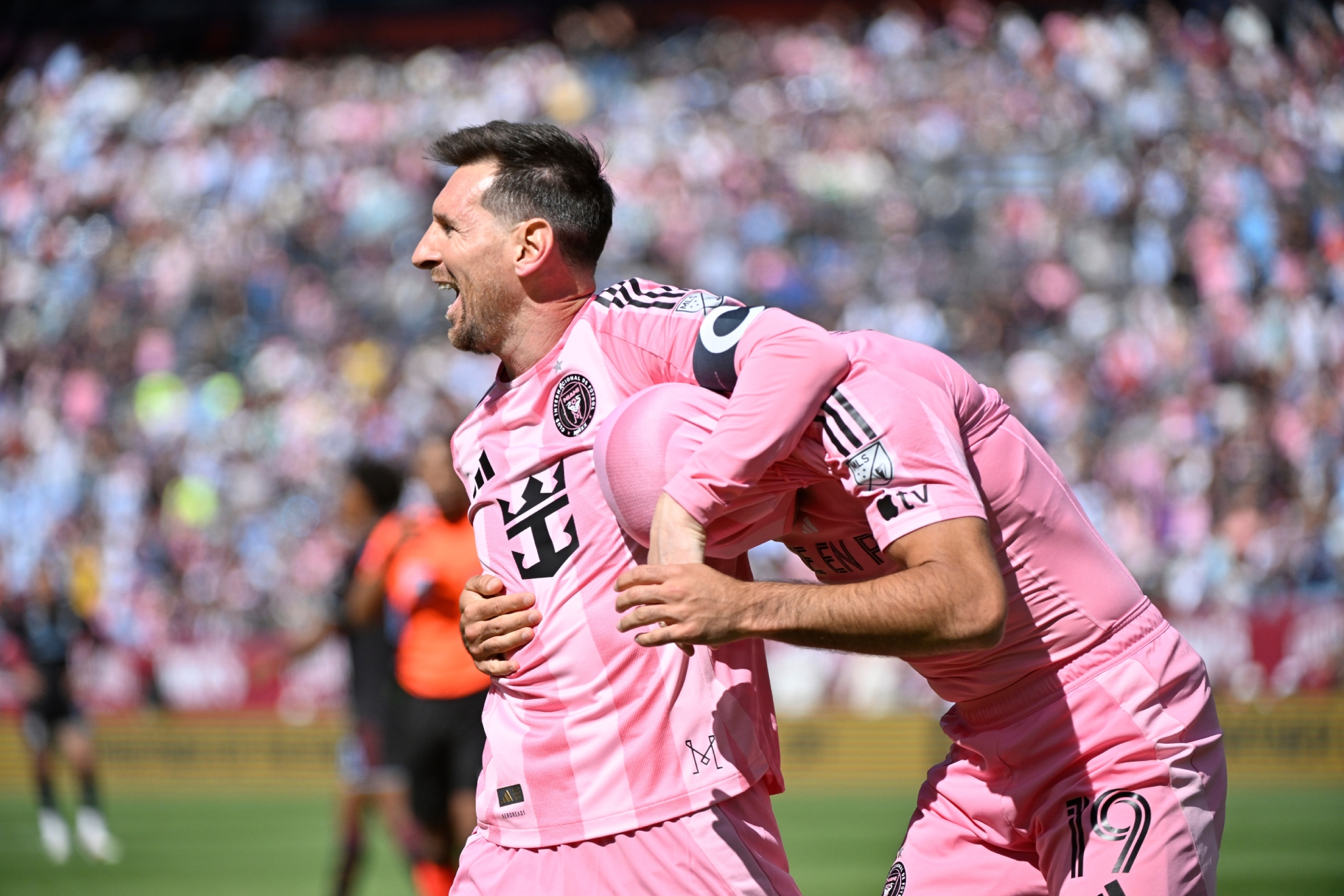 Messi, celebrando uno de los goles.