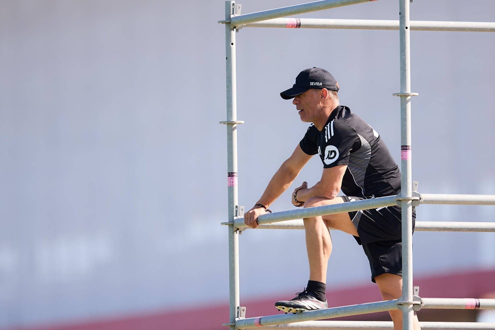 García Plaza, en el andamio.