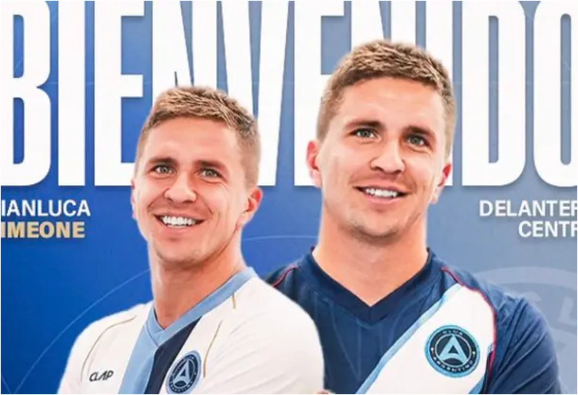 Imagen de presentación de Simeone como nuevo jugador del Club Argentino de Madrid.
