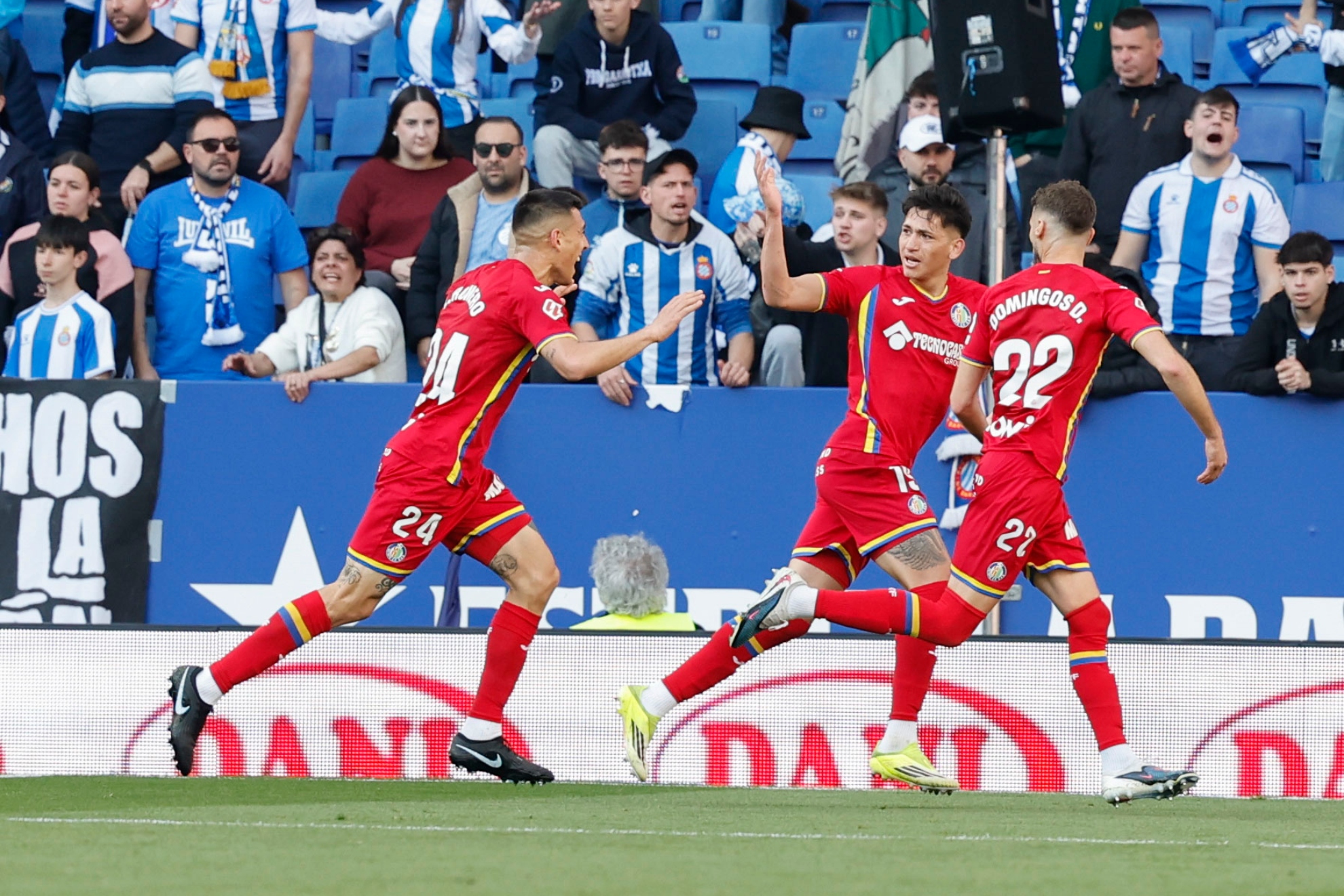 Duarte celebra el gol del Getafe.