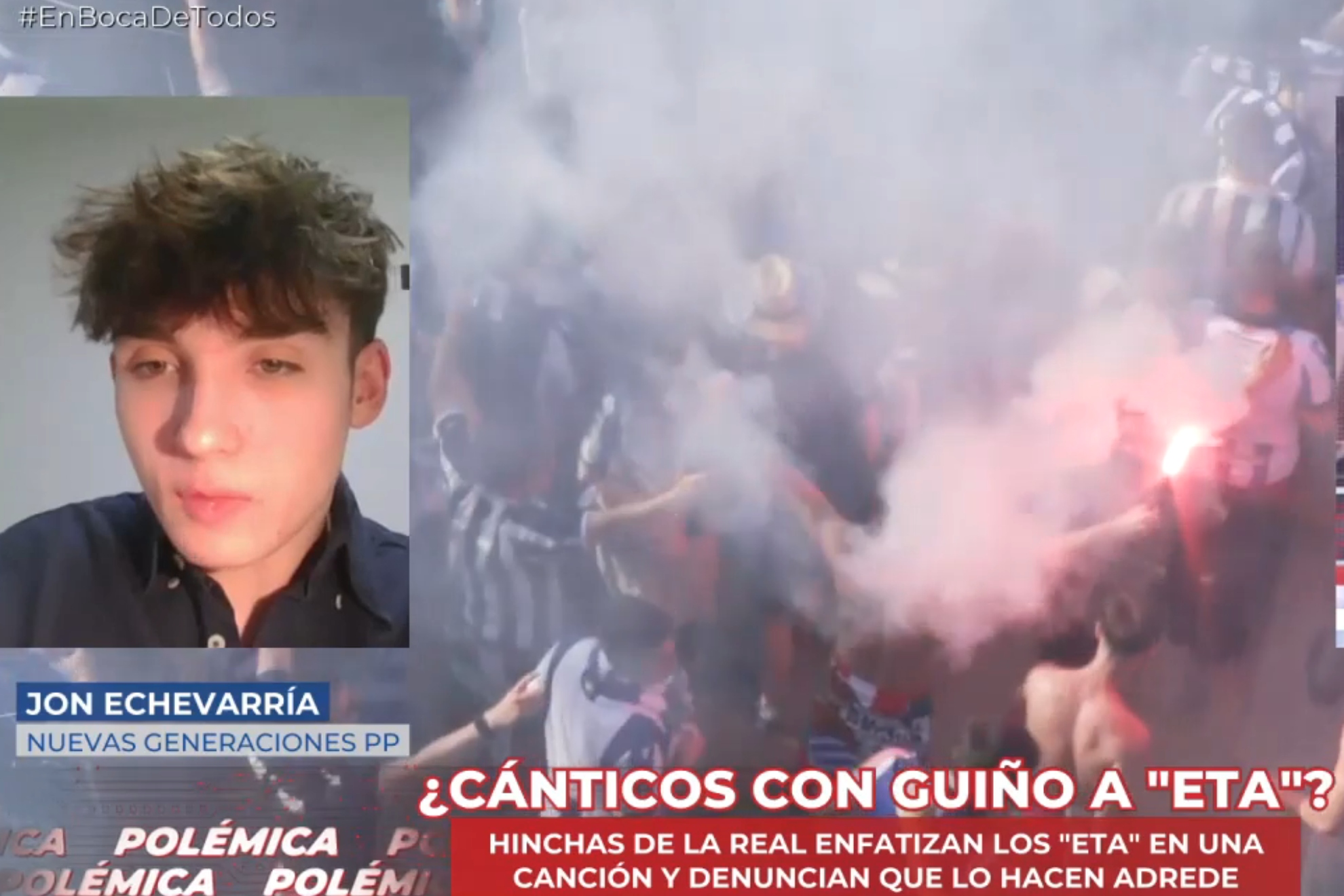 Jon Echevarría, miembro de las Nuevas Generaciones del PP, en 'En boca de todos'.