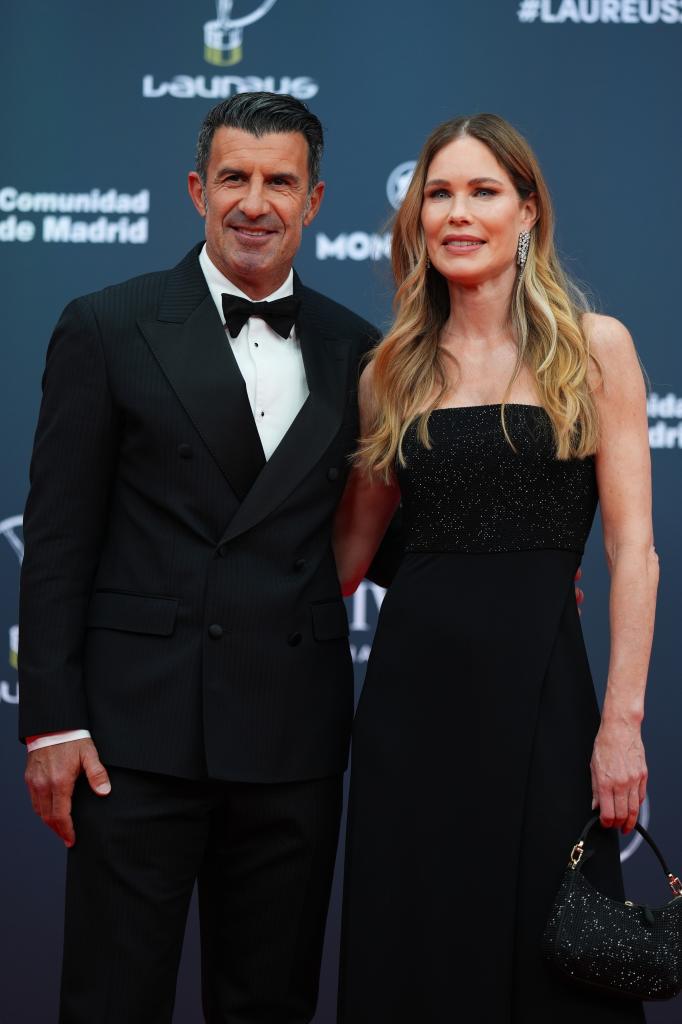 Luis Figo, con su esposa