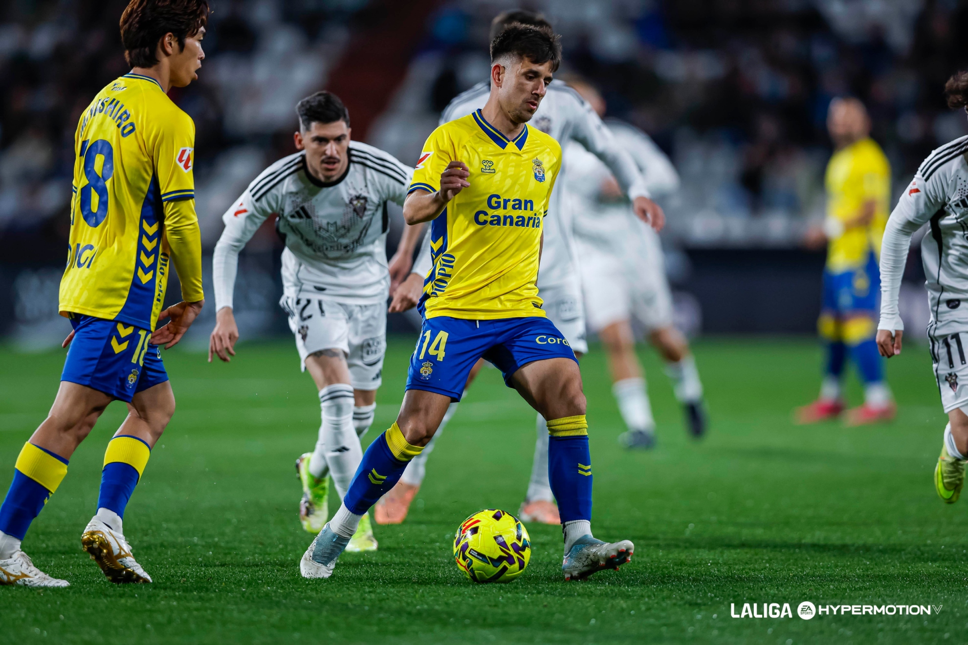 Fuster, jugando contra el Albacete.