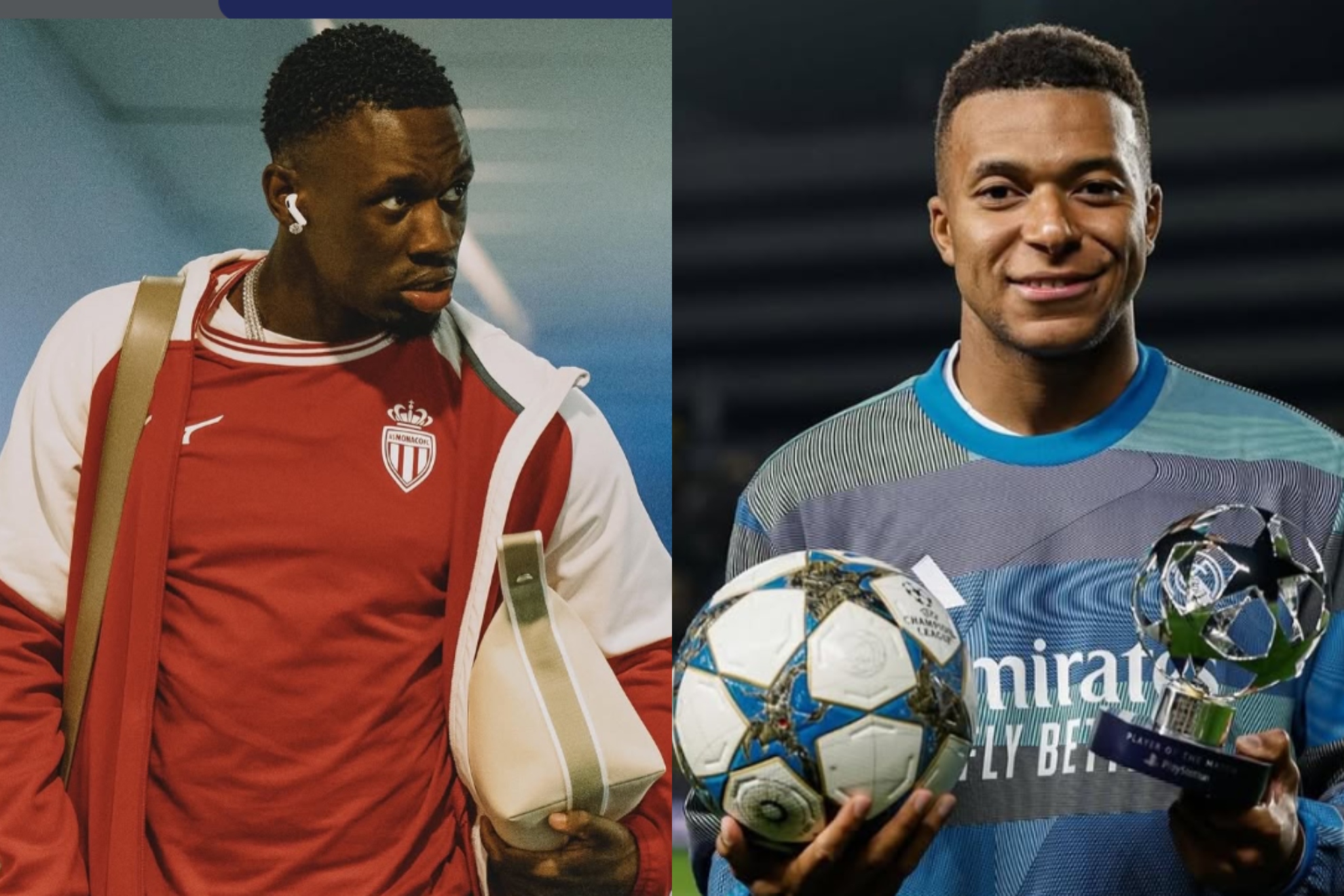 Folarin Balogun y Kylian Mbappé.