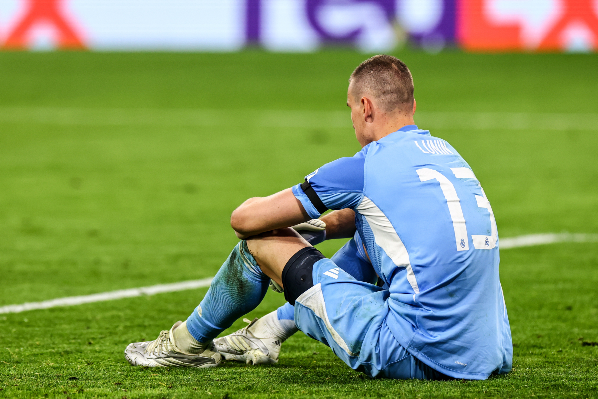 Lunin, después del gol que tumbaba al Madrid en el Allianz.