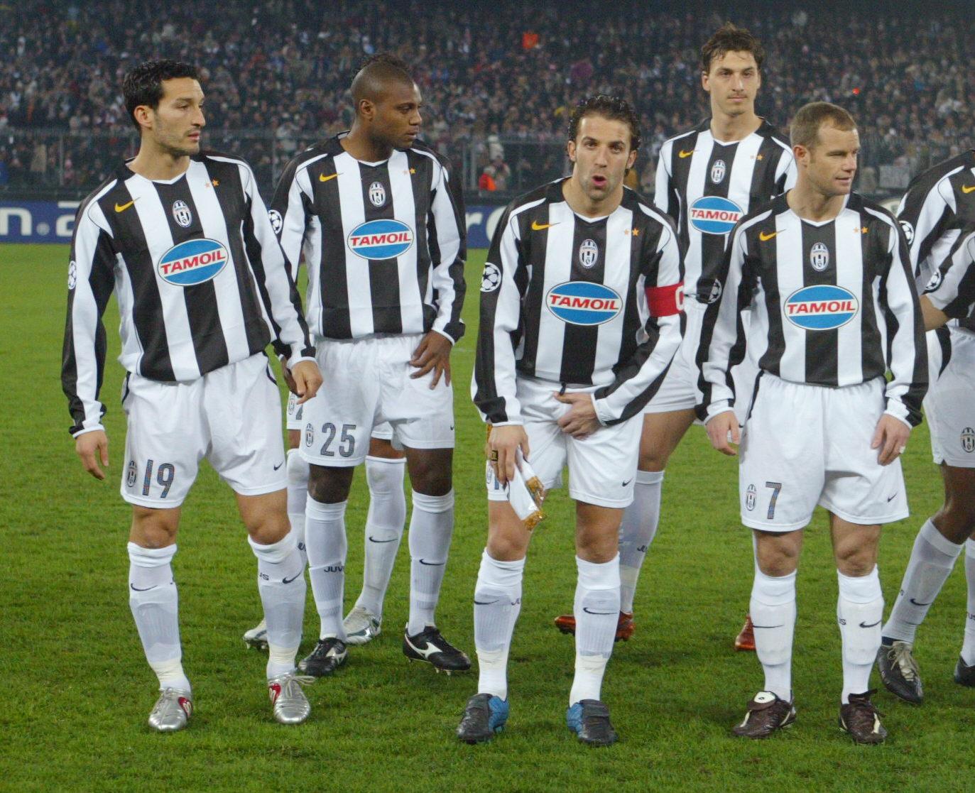 Zambrotta, Zalayeta, Del Piero, Ibrahimovic, Pessotto nella stagione 2005-06