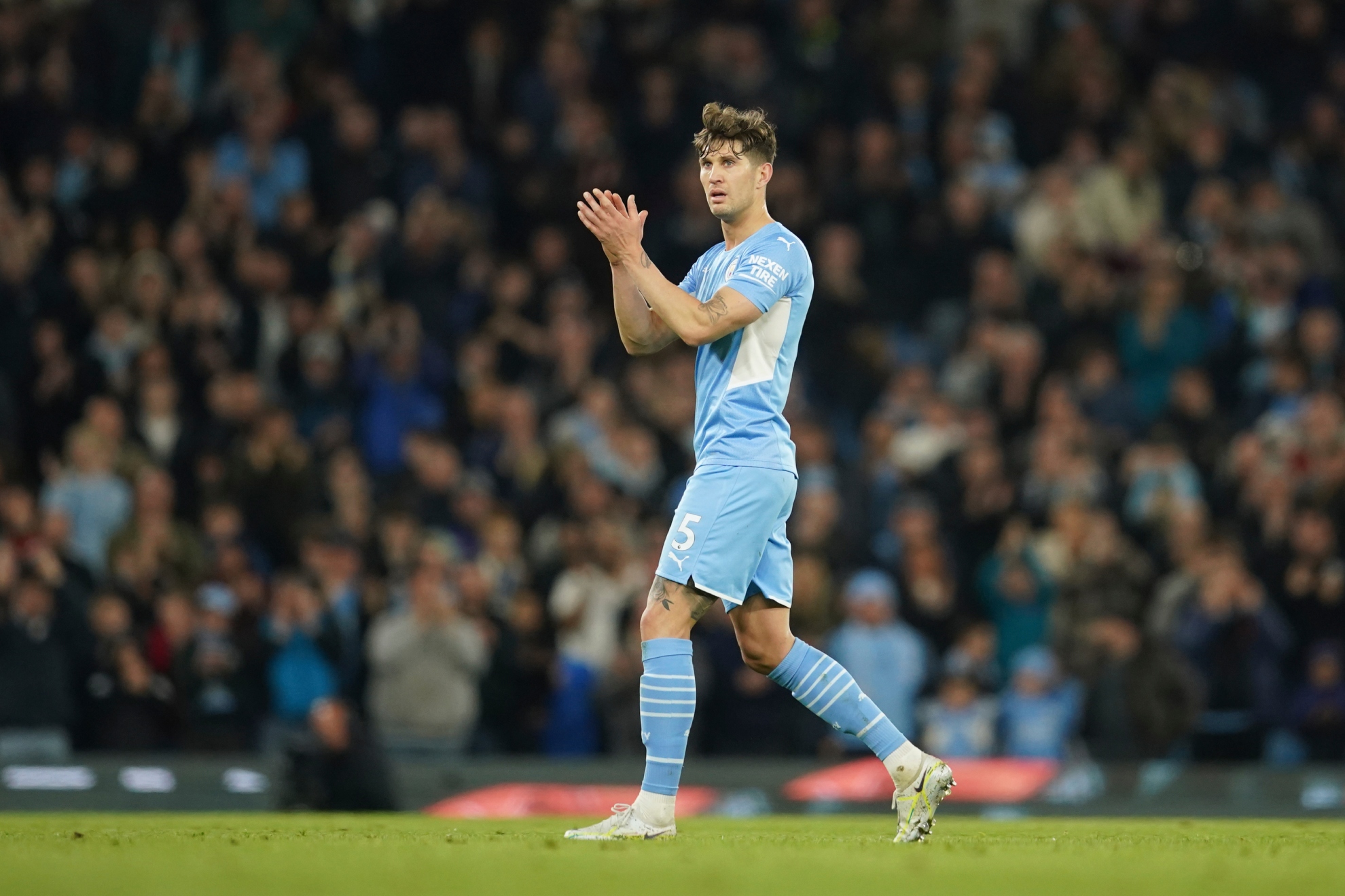 John Stones, en un partido con el City.