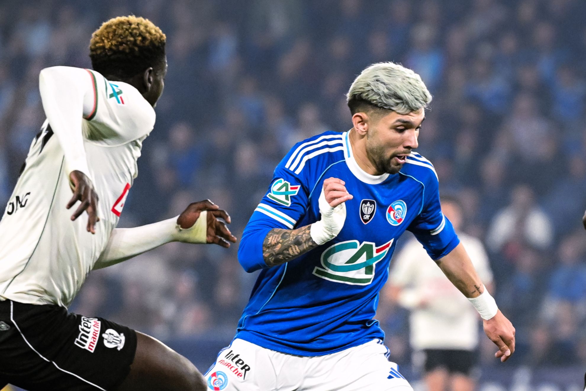 Julio Enciso, durante el partido contra el Niza