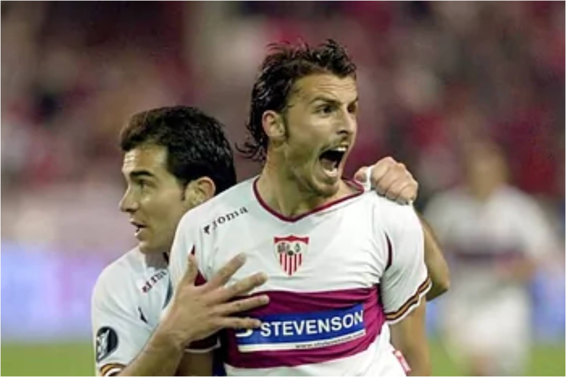 Puerta con Maresca en el gol al Schalke que metió al Sevilla en su primera final europea.