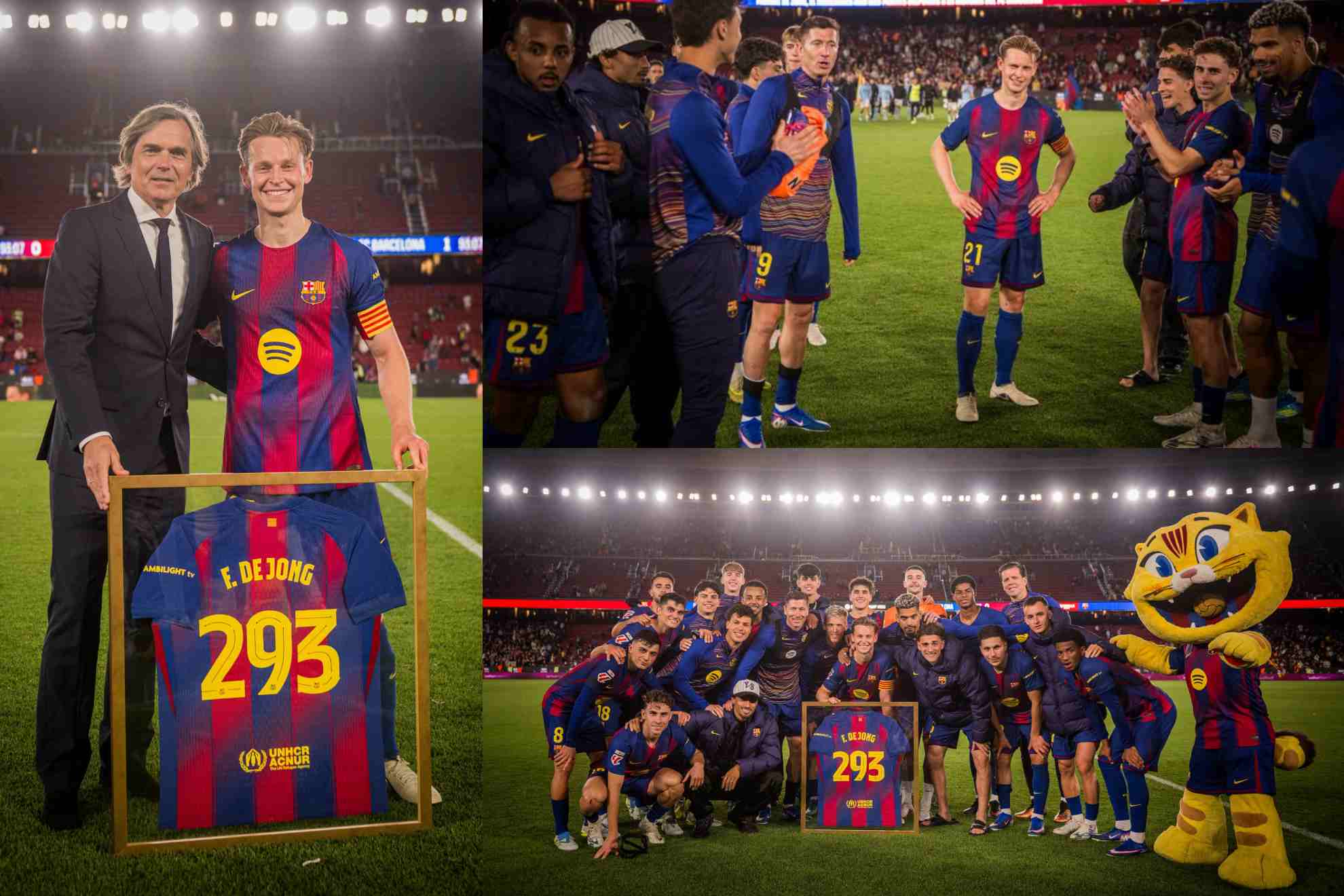 De Jong, junto a Cocu y sus compañeros