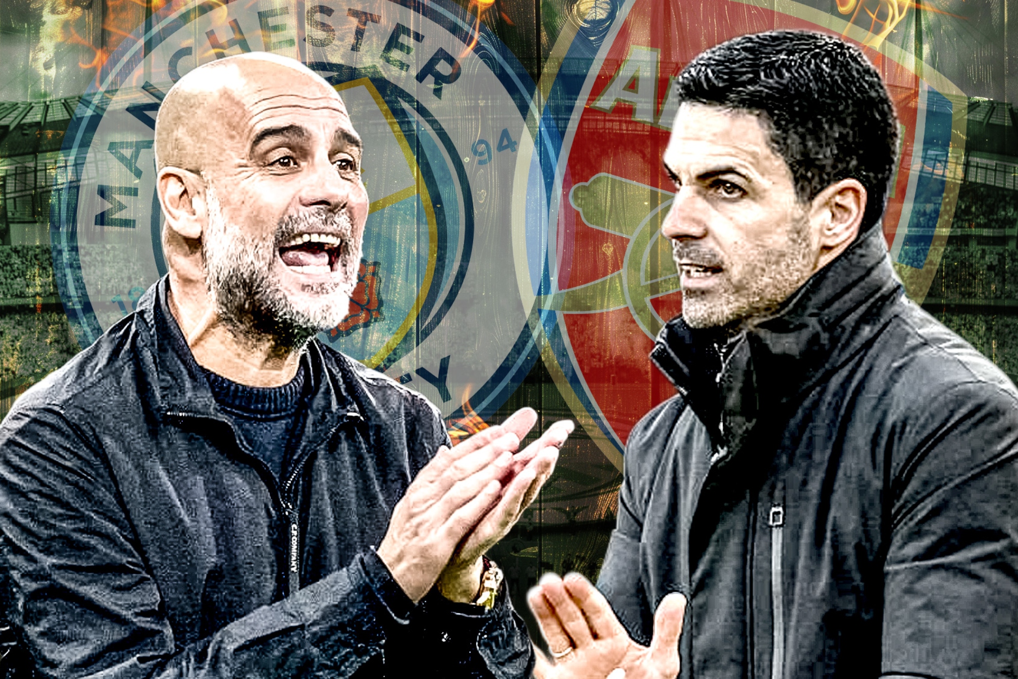 Pep Guardiola y Mikel Arteta.