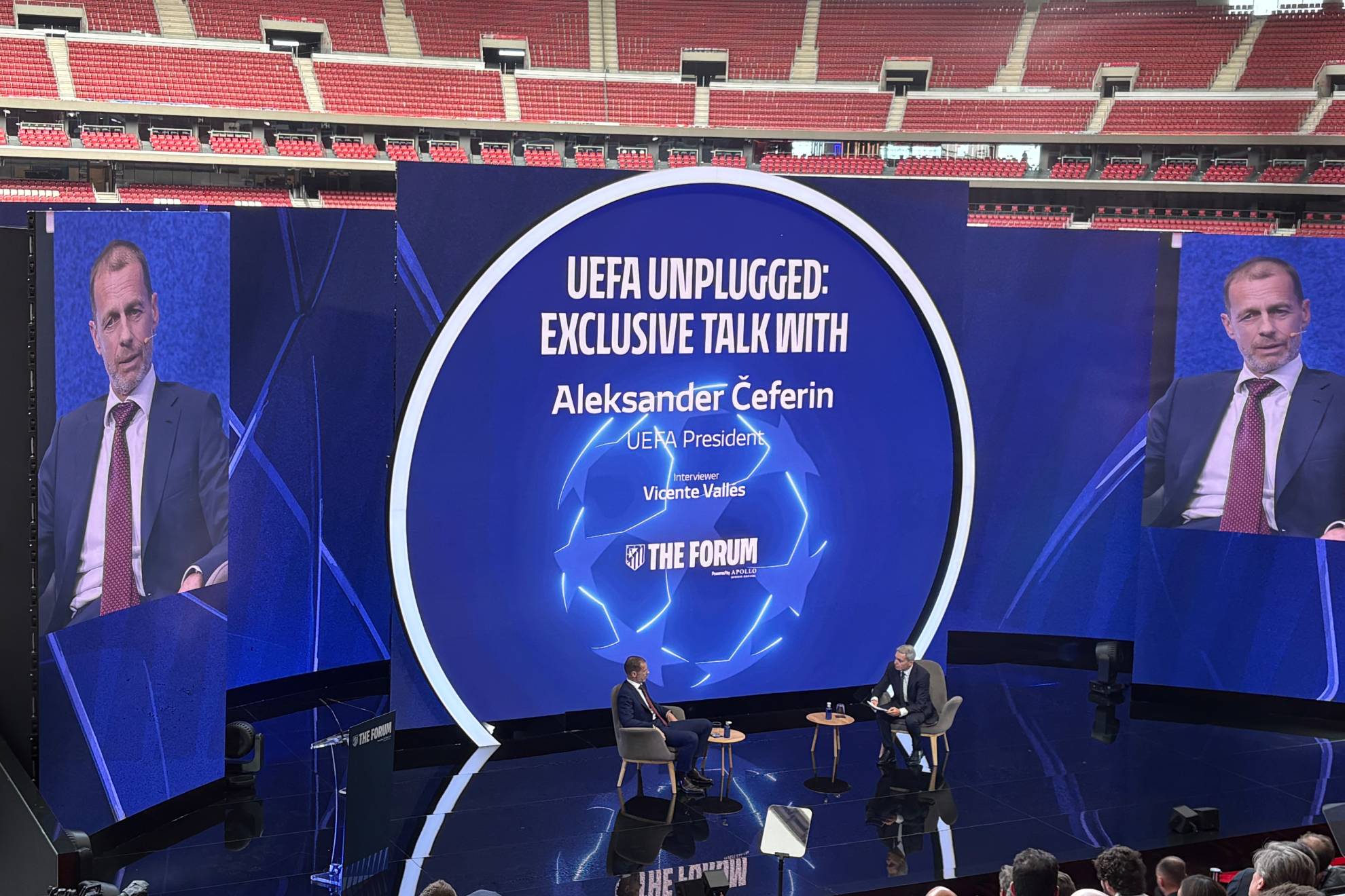 Aleksander Ceferín, durante la entrevista en The Forum.