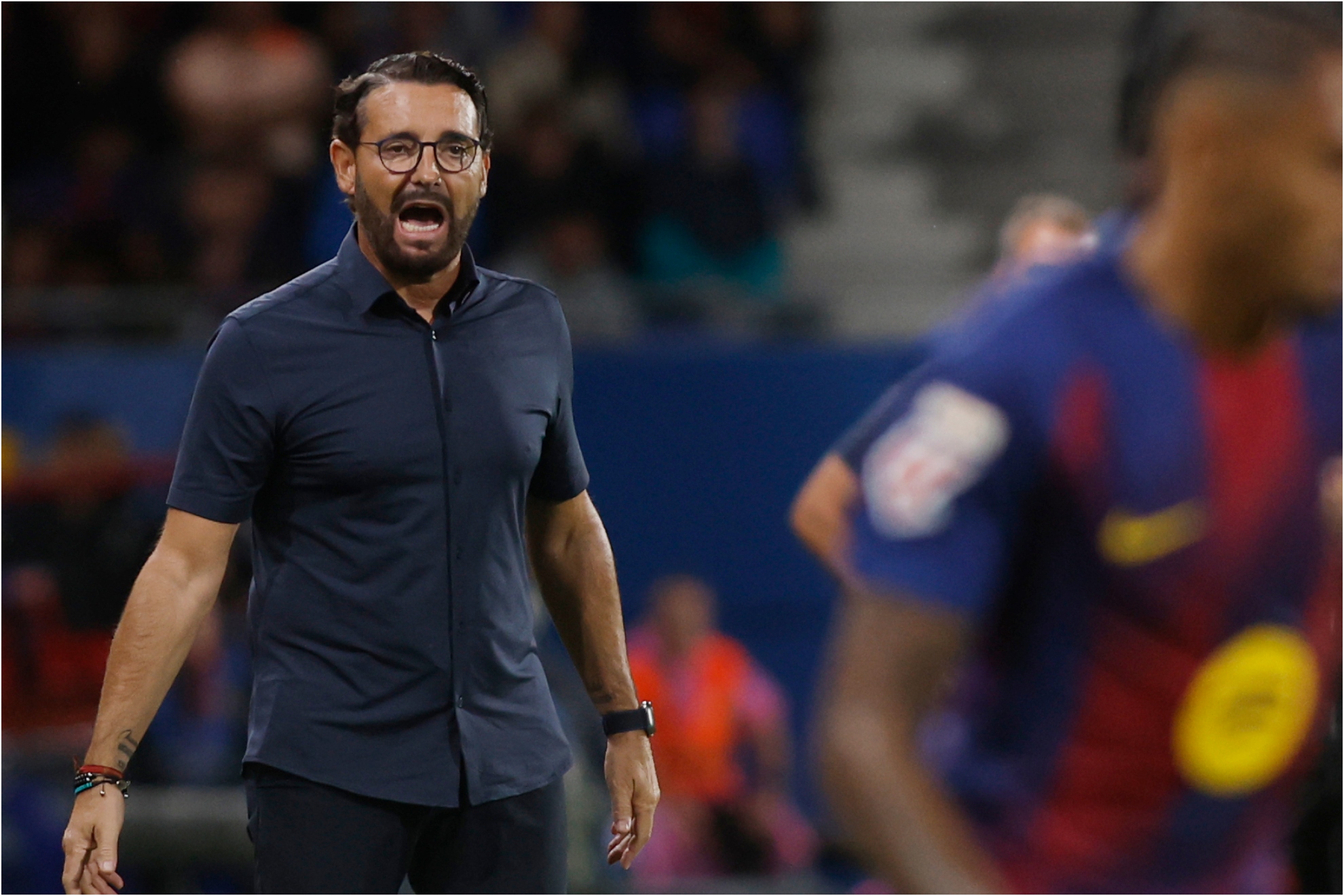 José Bordalás en el partido que tuvo lugar en el Camp Nou.