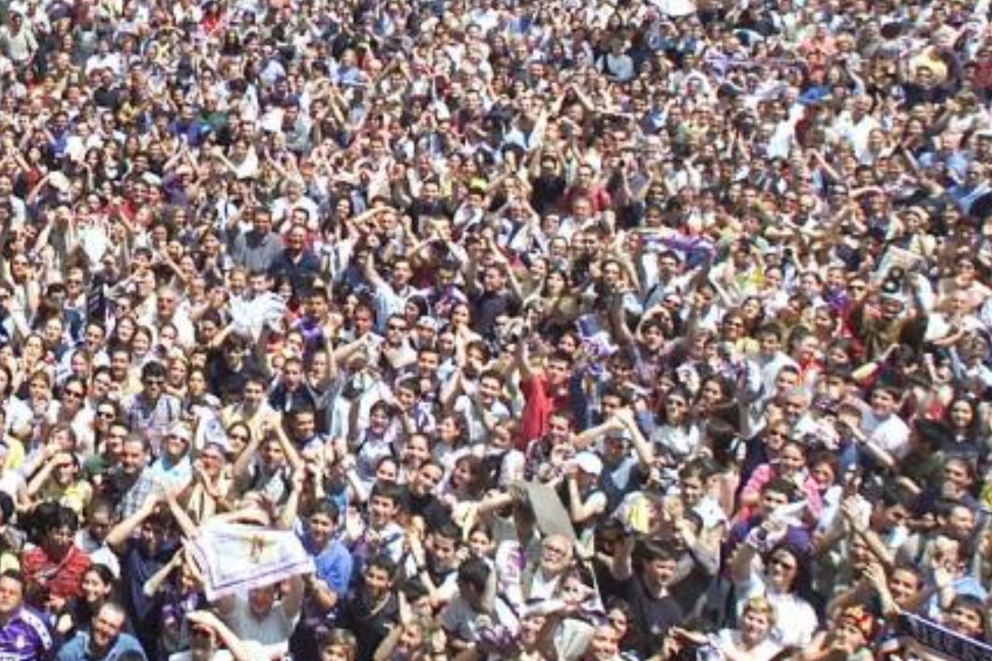 Aficionados festejan un título. Finales del siglo XX.