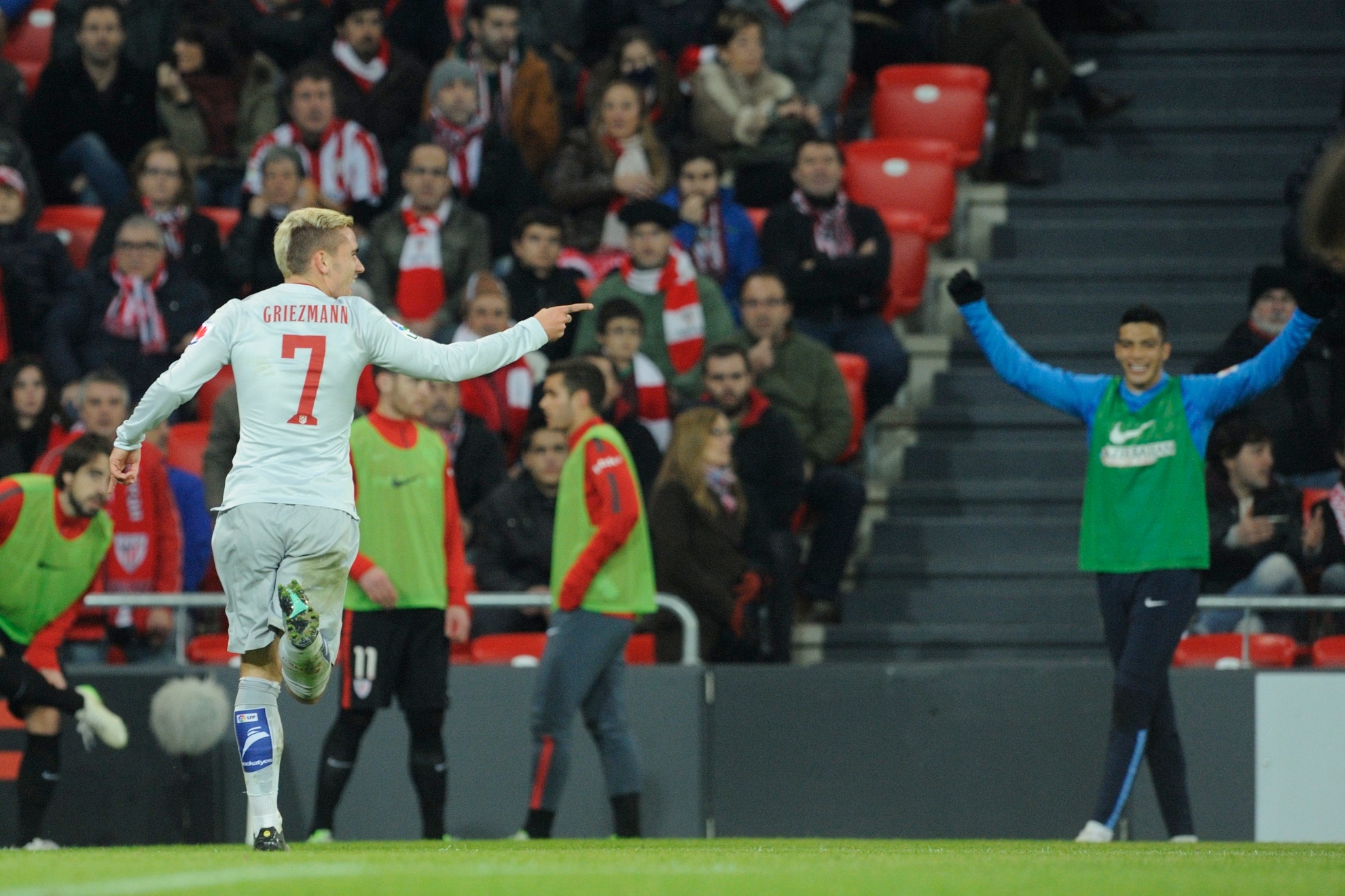 Griezmann celebrando un gol ante el Athletic.