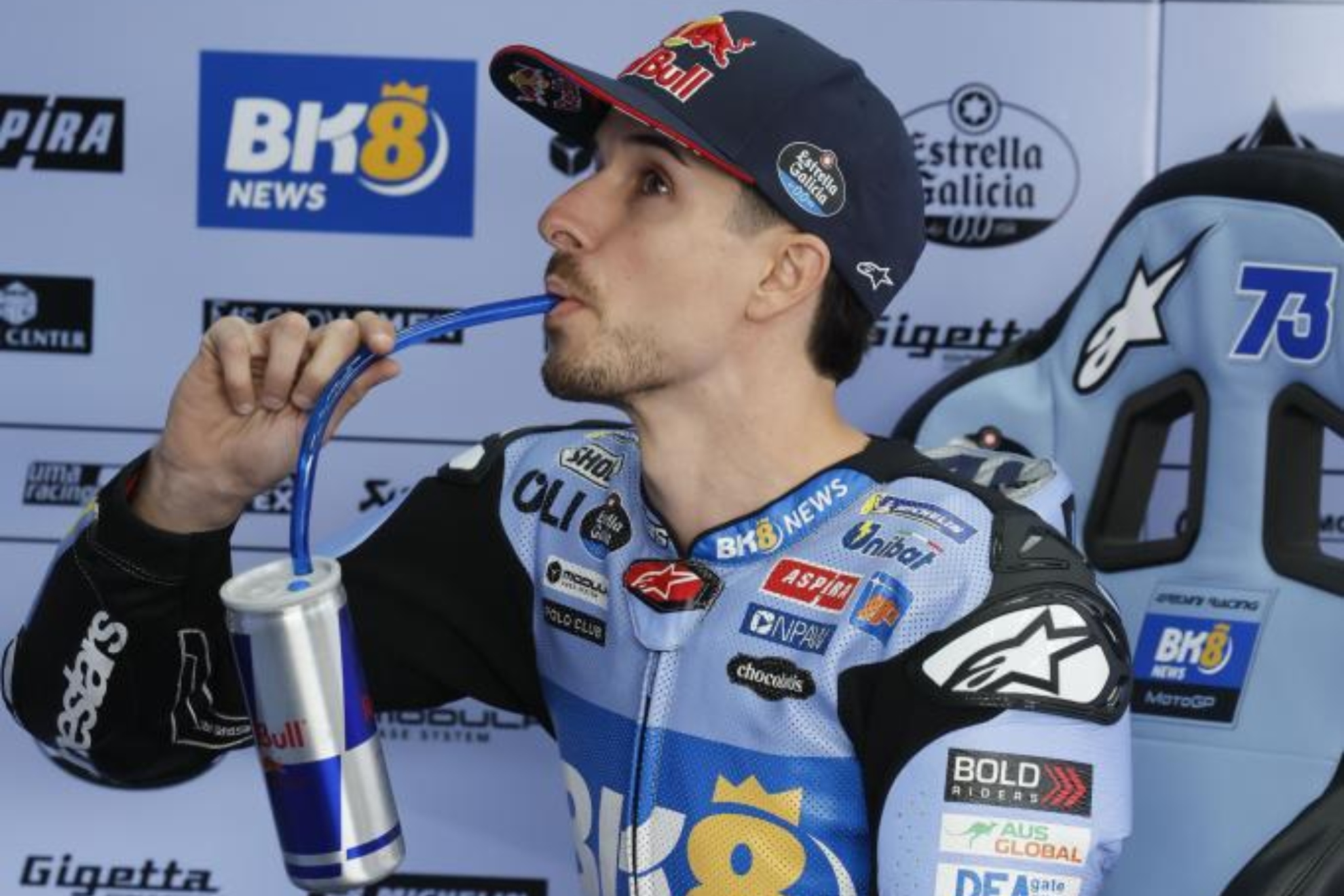 Álex Márquez, en su box, en Jerez.
