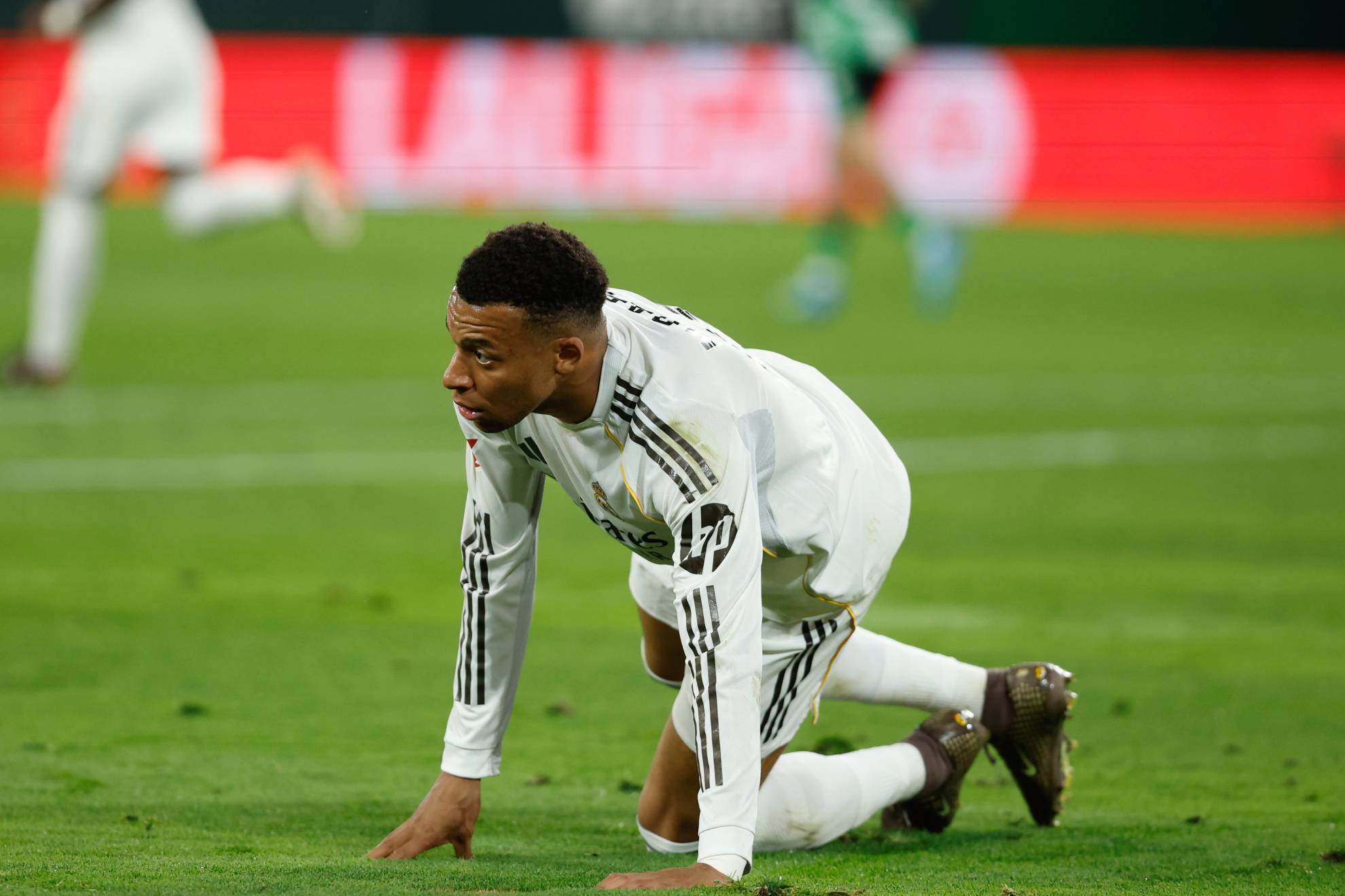 Mbappé durante el partido en La Cartuja.