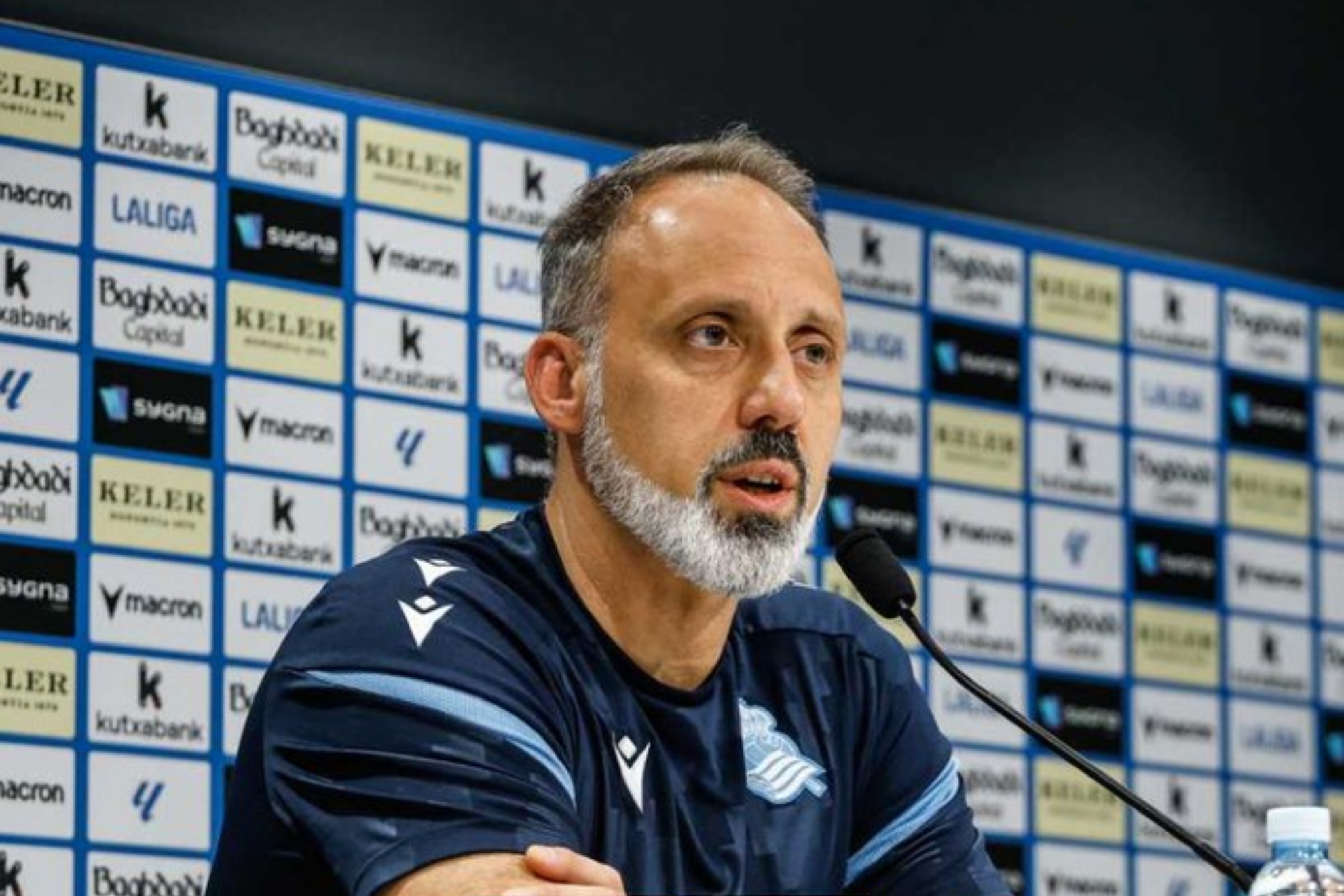 Pellegrino Matarazzo, durante la rueda de prensa que ha ofrecido en Zubieta.