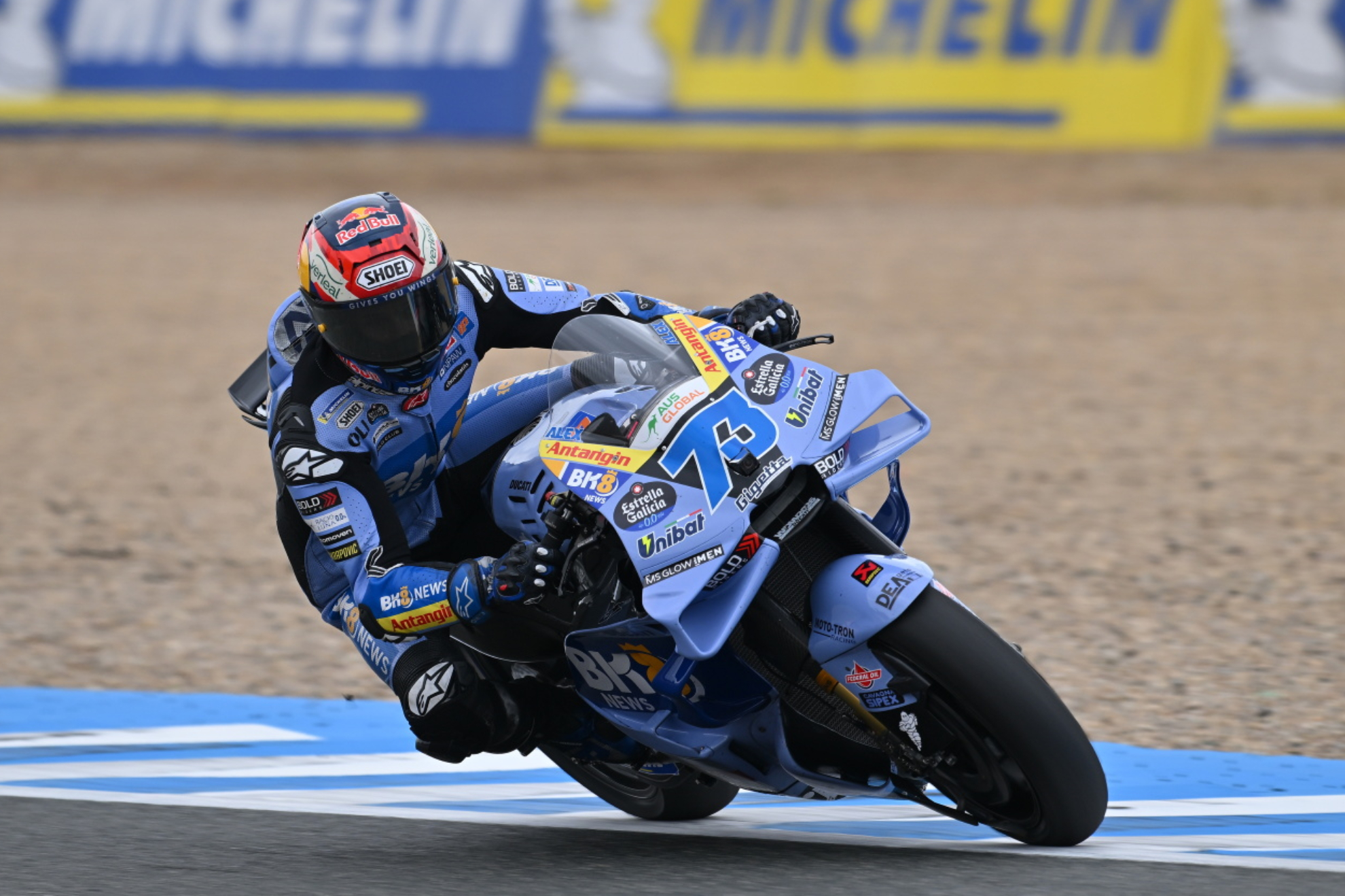 Álex Márquez, durante la carrera dominical disputada en Jerez.