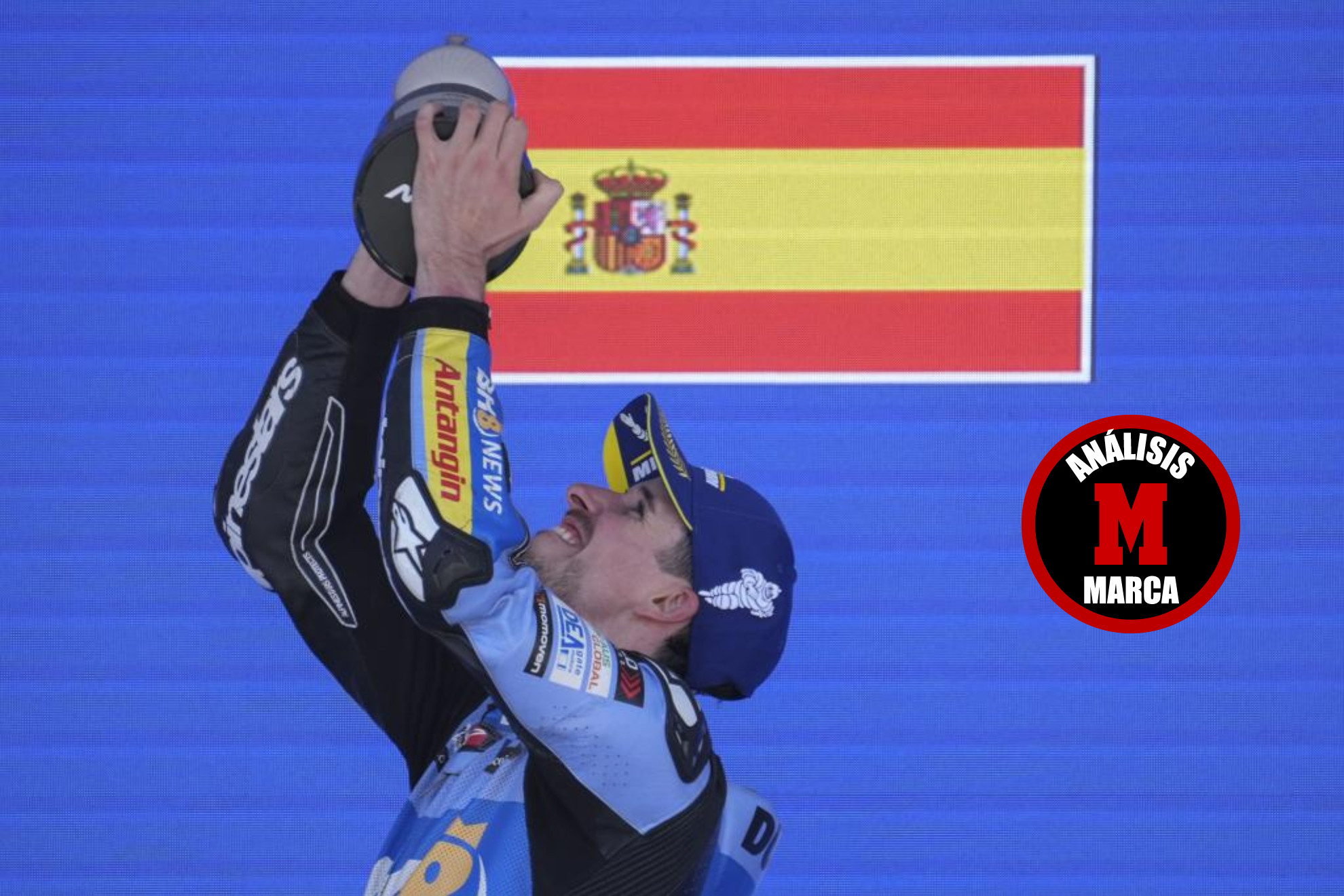 Álex Márquez, en el podio de Jerez.