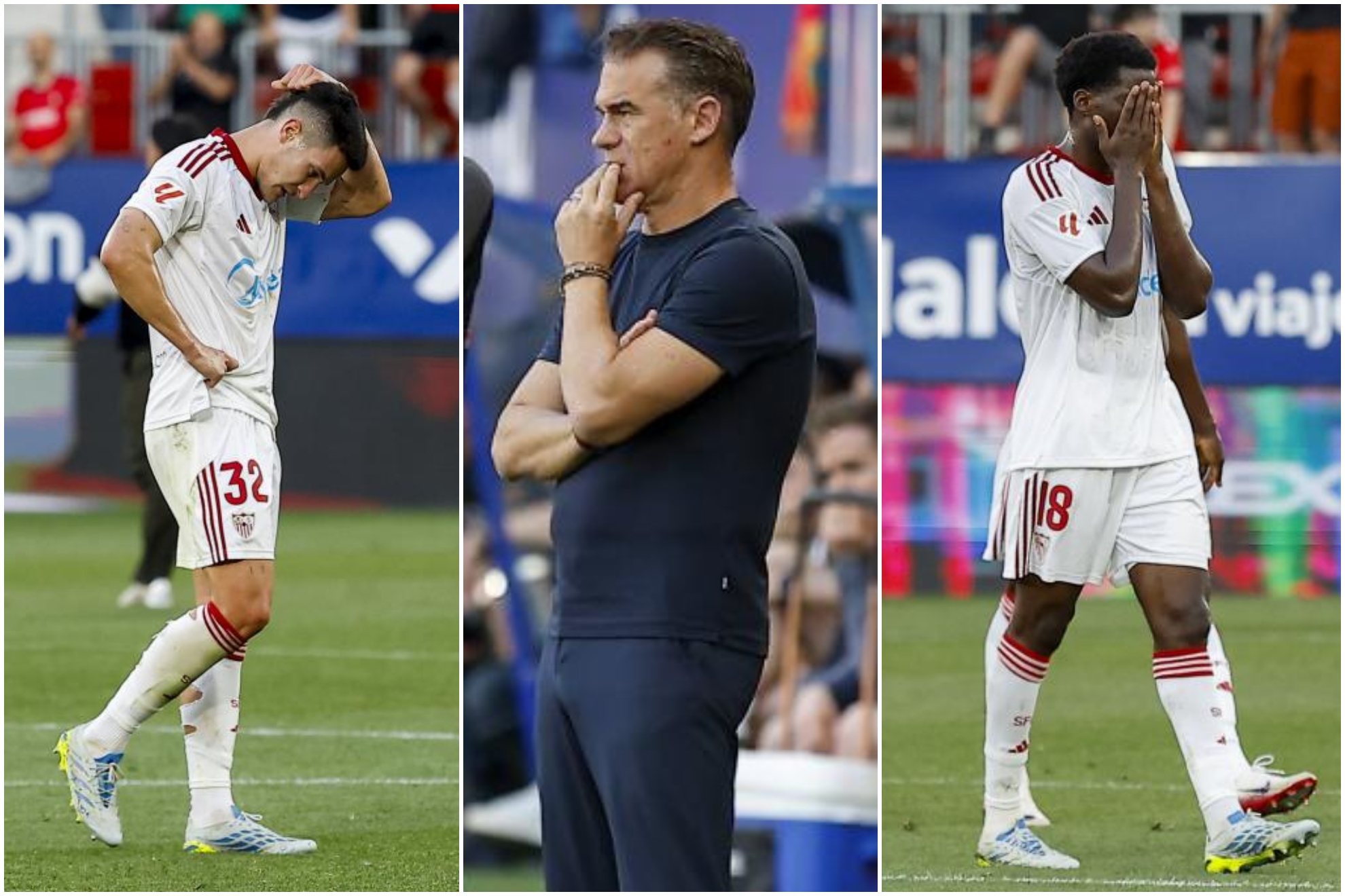 Un montaje con imágenes de Castrín, Luis García Plaza y Agoumé.