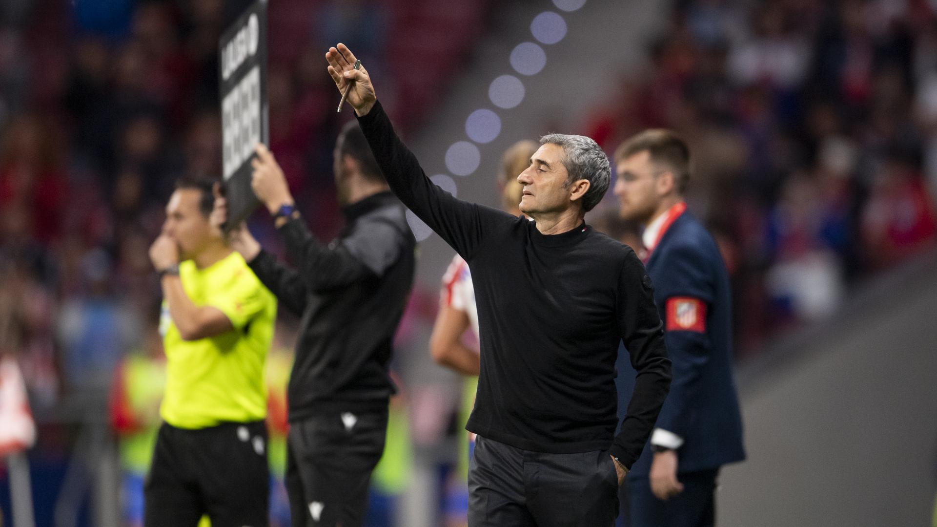 Valverde, en el último partido ante el Atlético