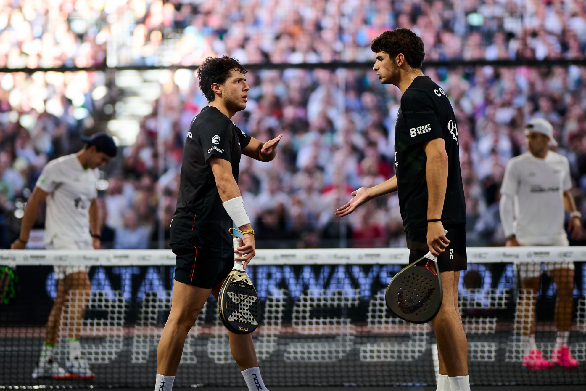 Coello y Tapia, durante la final de Bruselas en la que cayeron ante Lebrón y Augsburger.