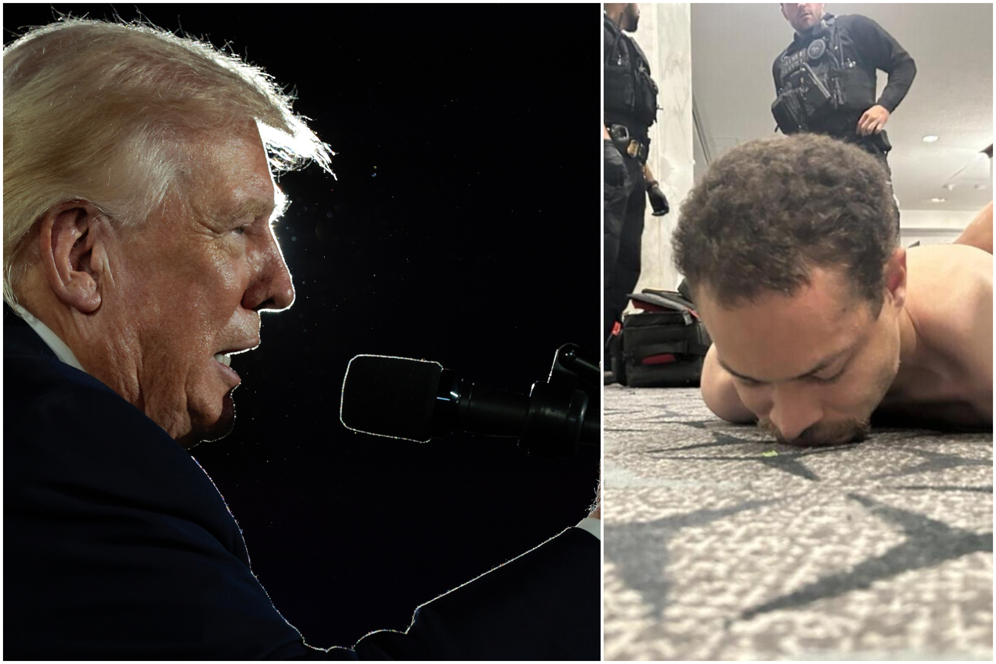 El presidente de Estados Unidos, Donald Trump / El detenido Cole Allen.