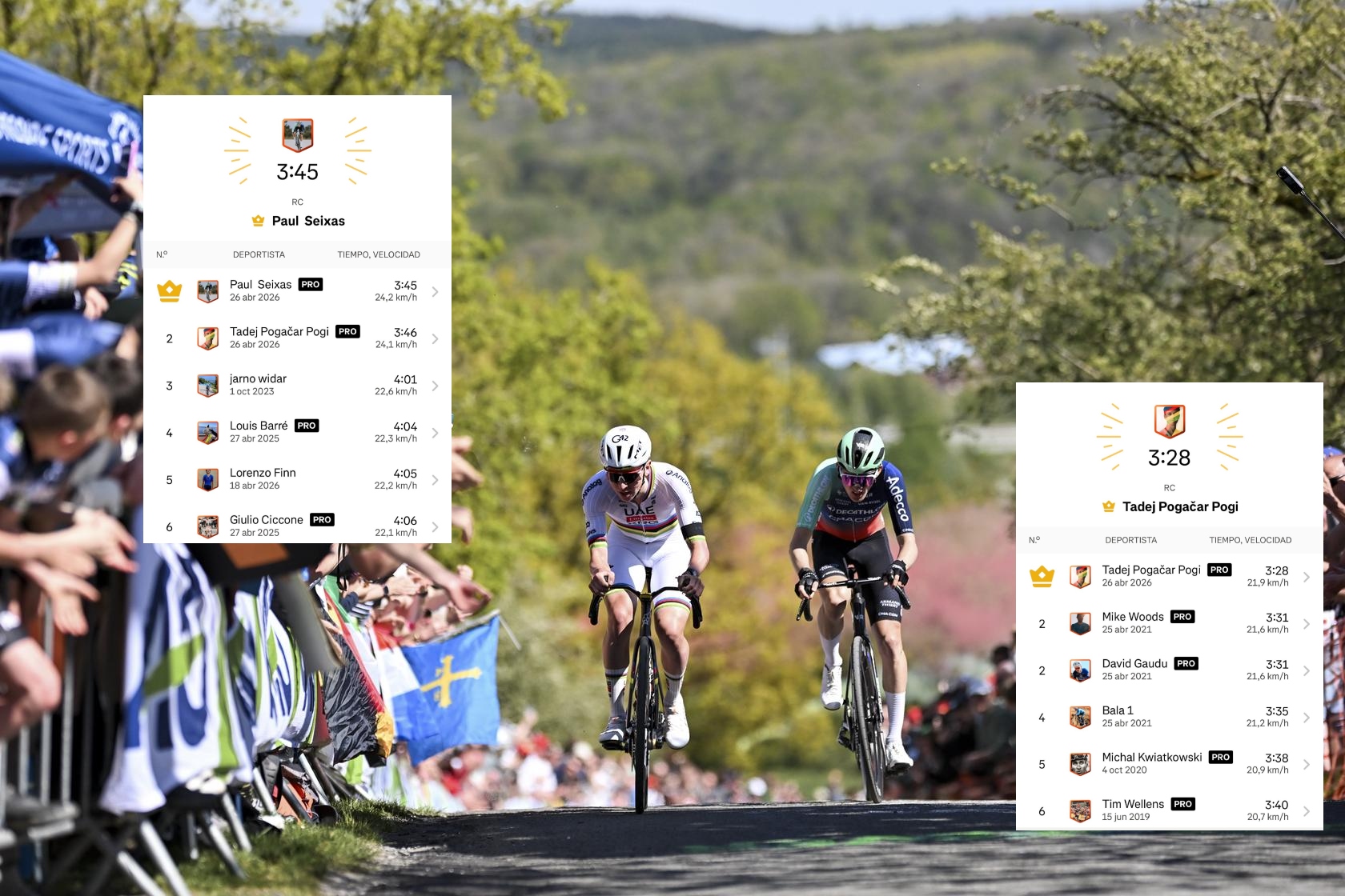 Pogacar y Seixas, en La Redoute.