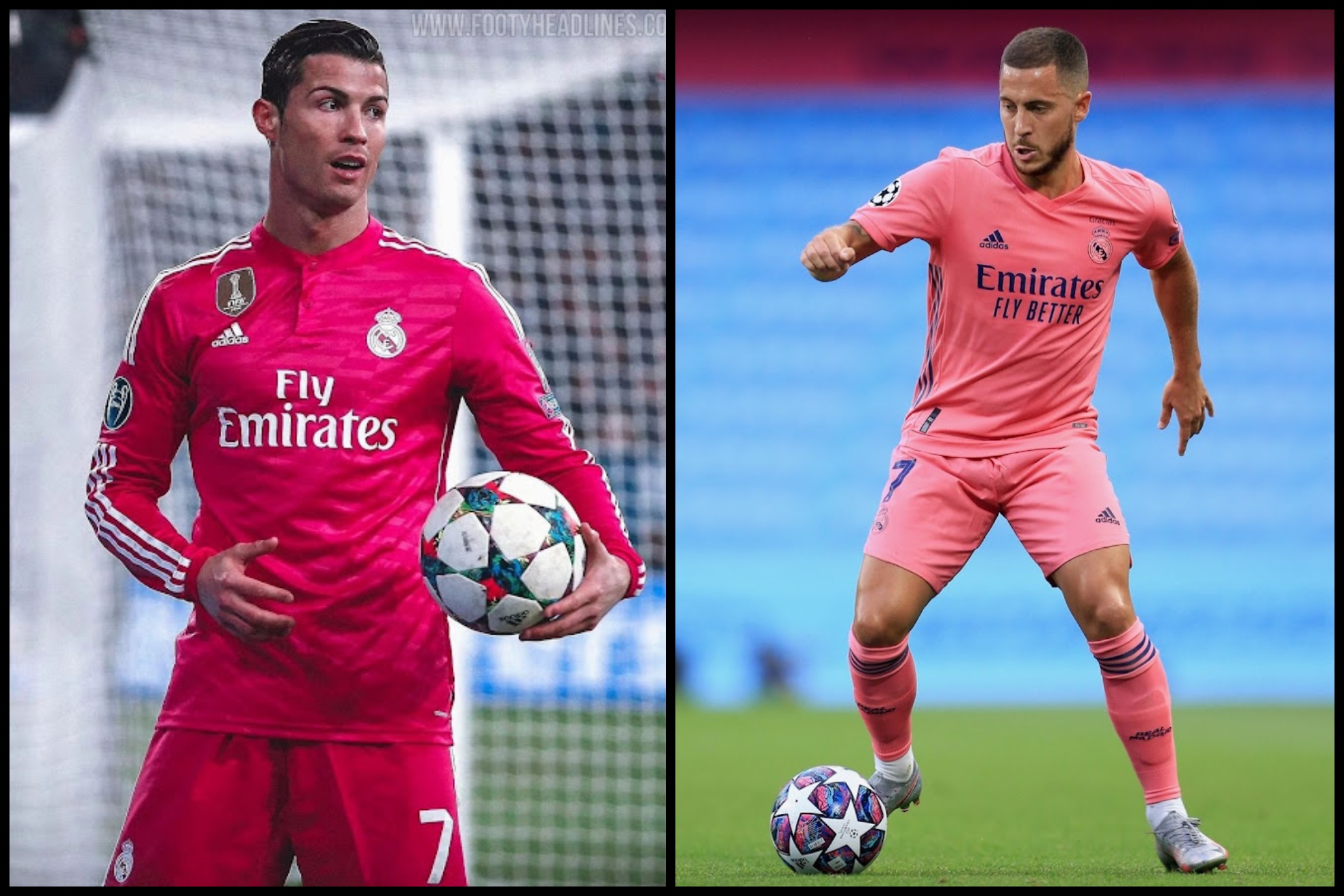 Camisetas rosas anteriores.