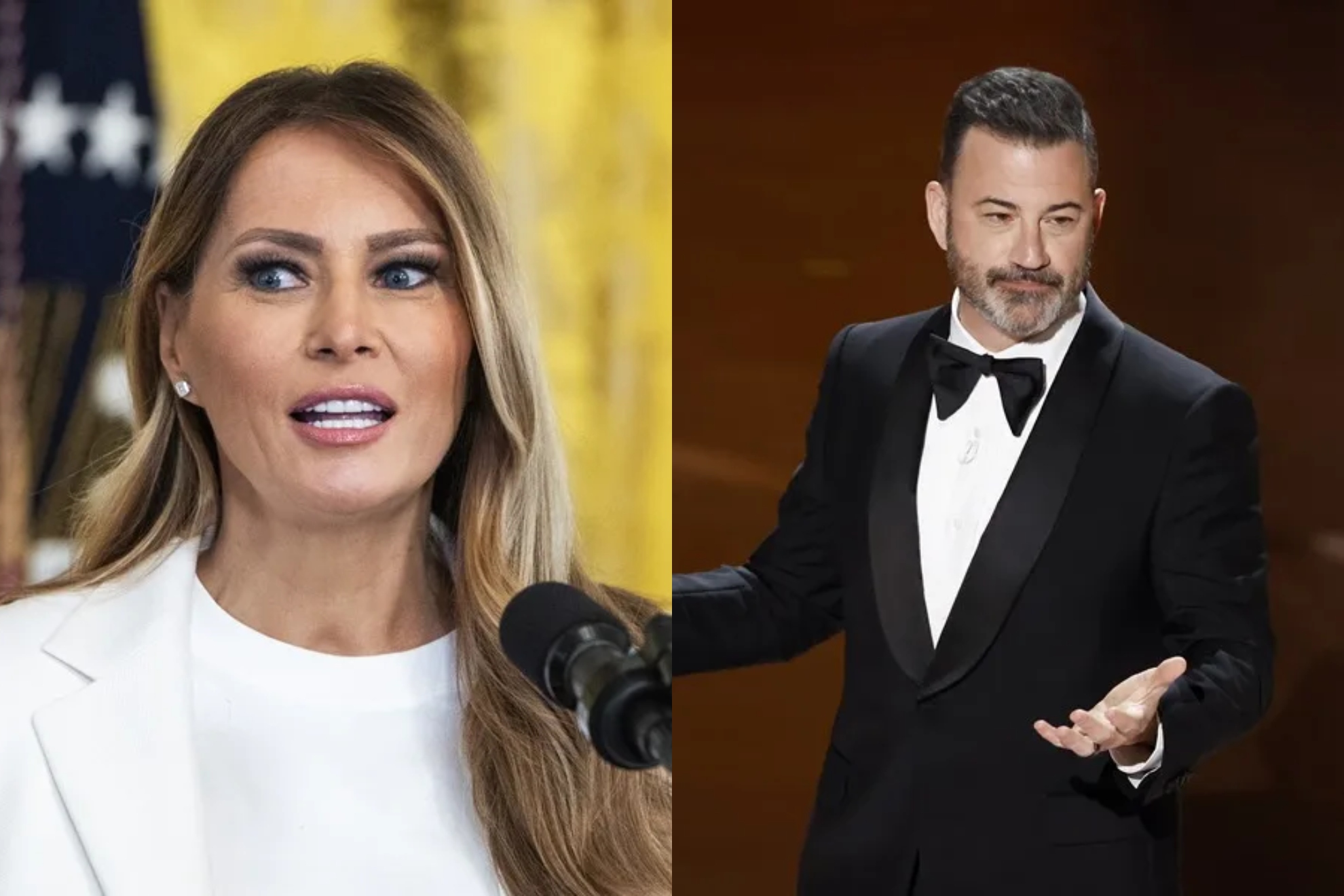 Melania Trump y Jimmy Kimmel.