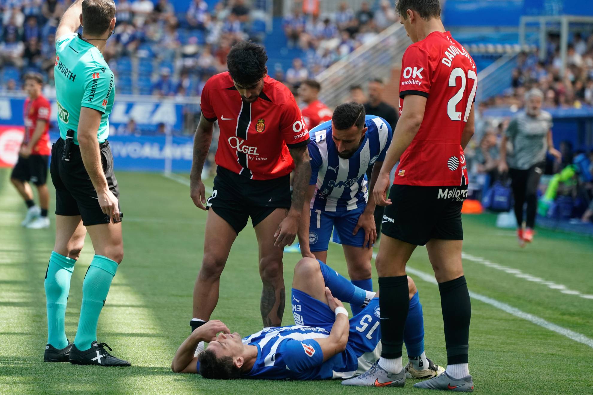 Lucas Boyé, lesionado ante el Mallorca.