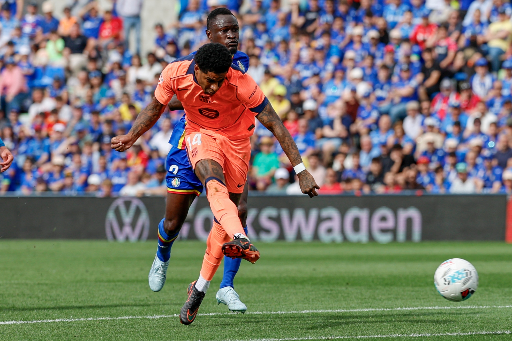 Rashford marca su gol ante el Getafe.