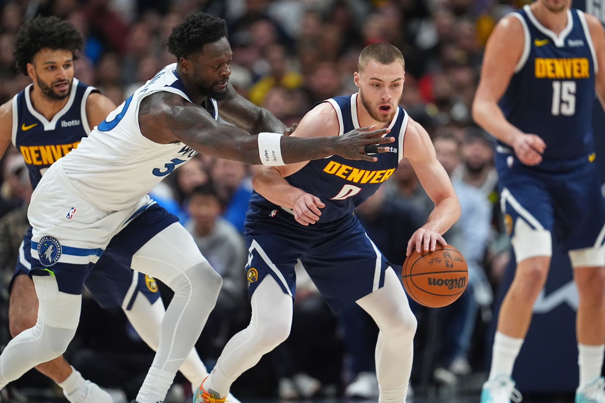 Braun y Randle, durante el partido.