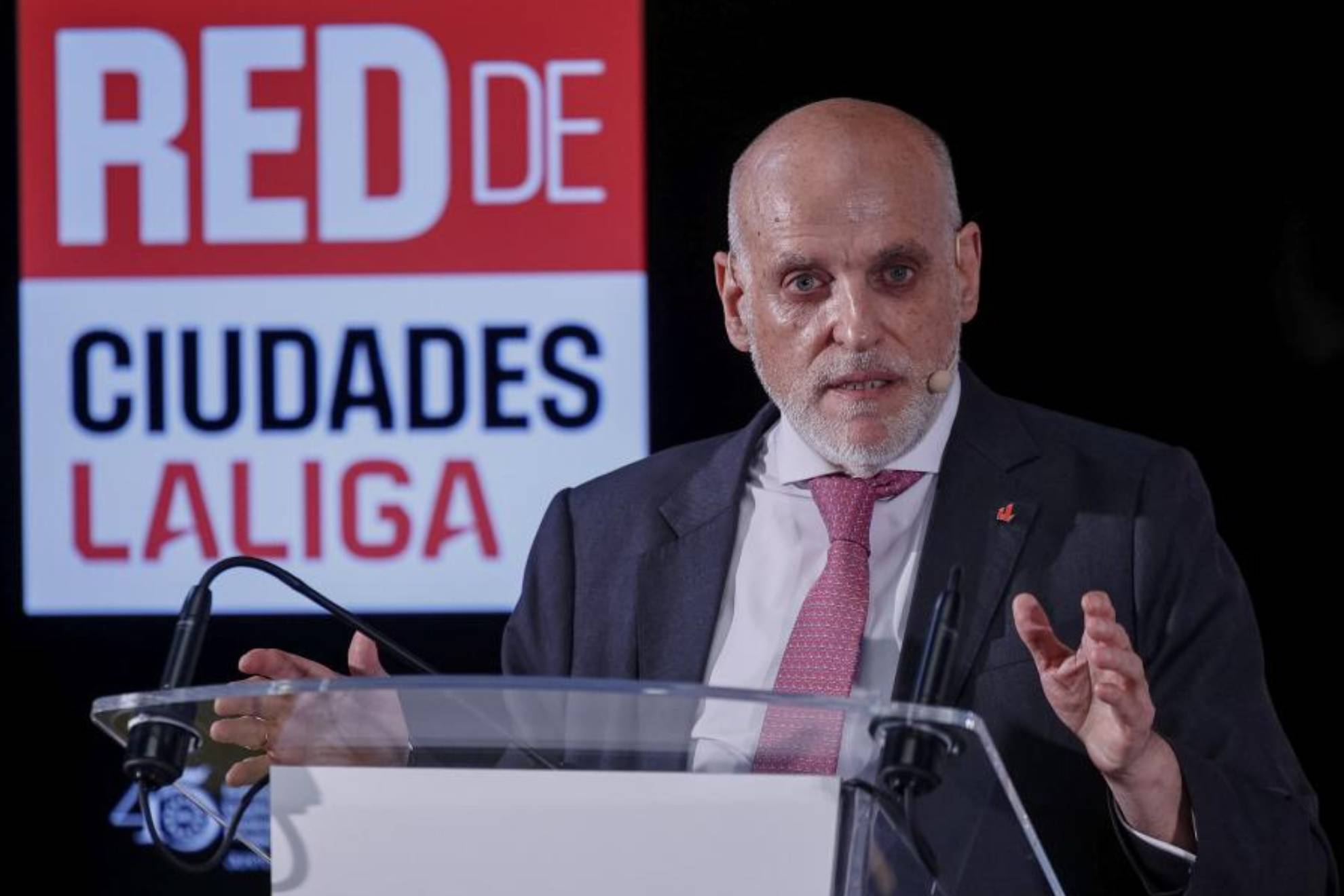 Tebas, en el acto de este martes.