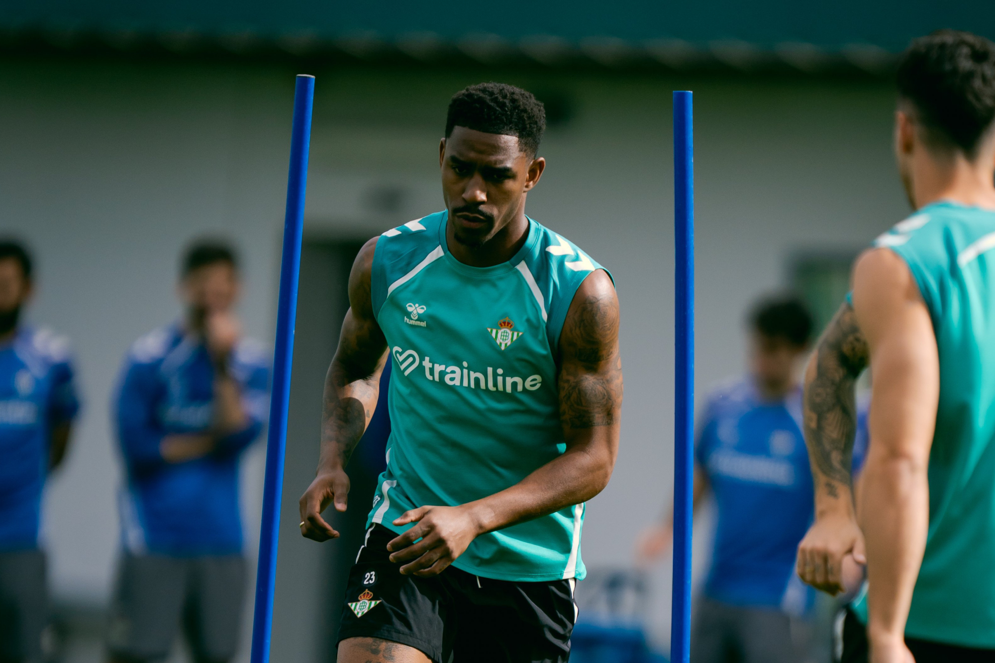Junior, en el entrenamiento de hoy