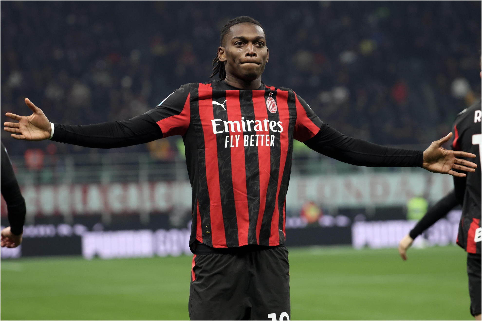 Rafa Leao en un partido de esta temporada con el Milan.