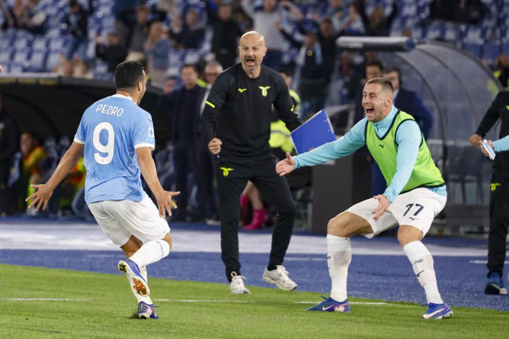 Pedro Rodríguez celebra su gol contra Udinese.