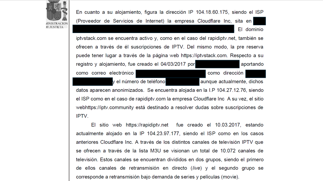 Un fragmento de la sentencia contra la red “iraní” a la que tuvo acceso MARCA.