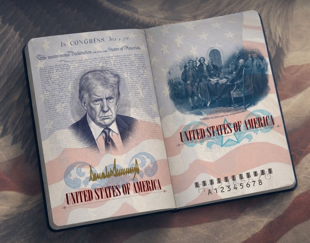El pasaporte de Donald Trump.