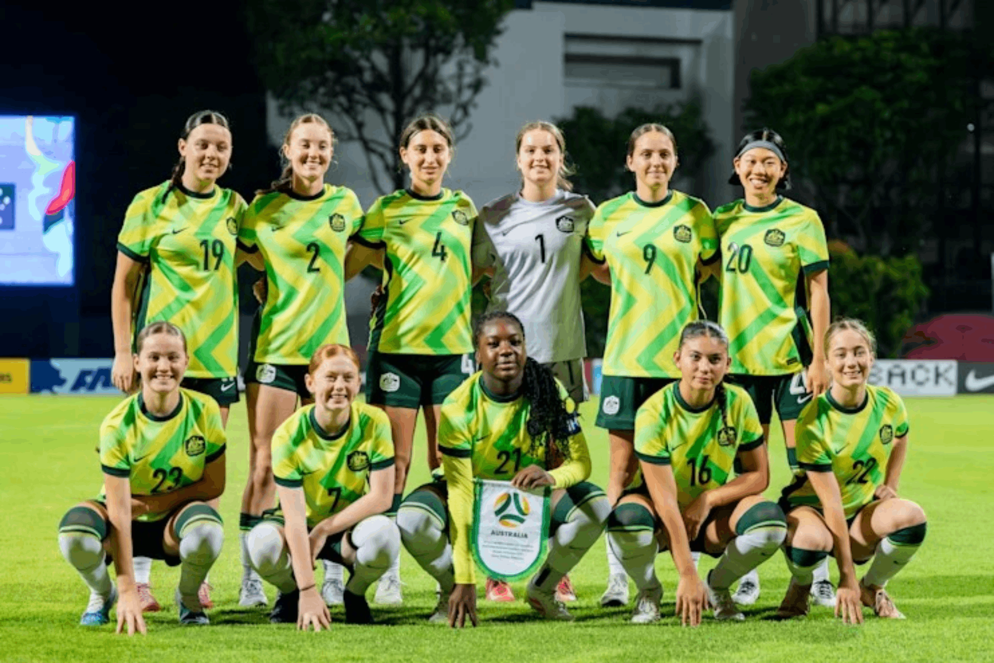 La selección juvenil femenina de Australia que se enfrentó a las Islas Marianas del Norte el año pasado